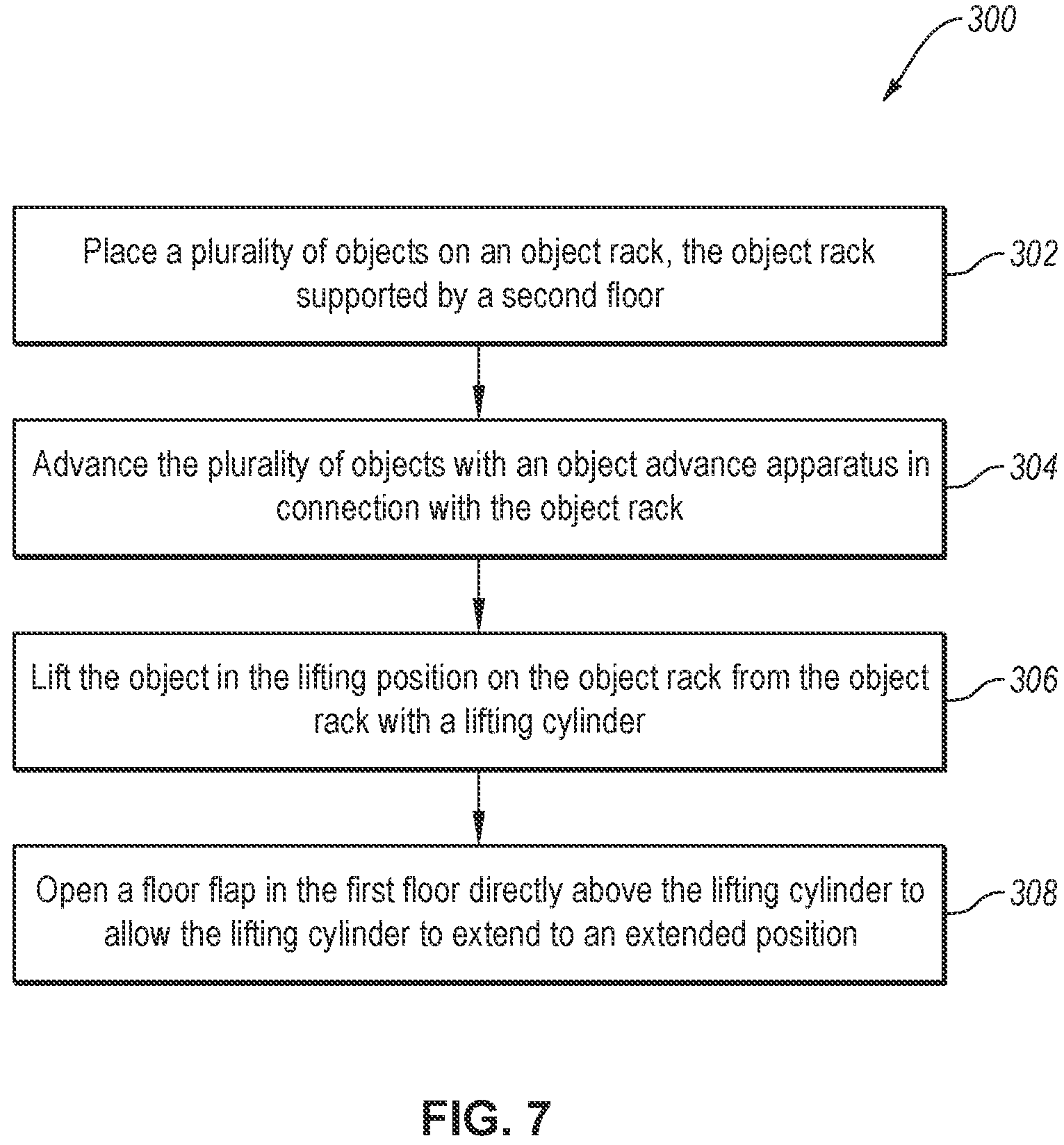 Patent US11772822 Figure 7 – Object lifting system and method
