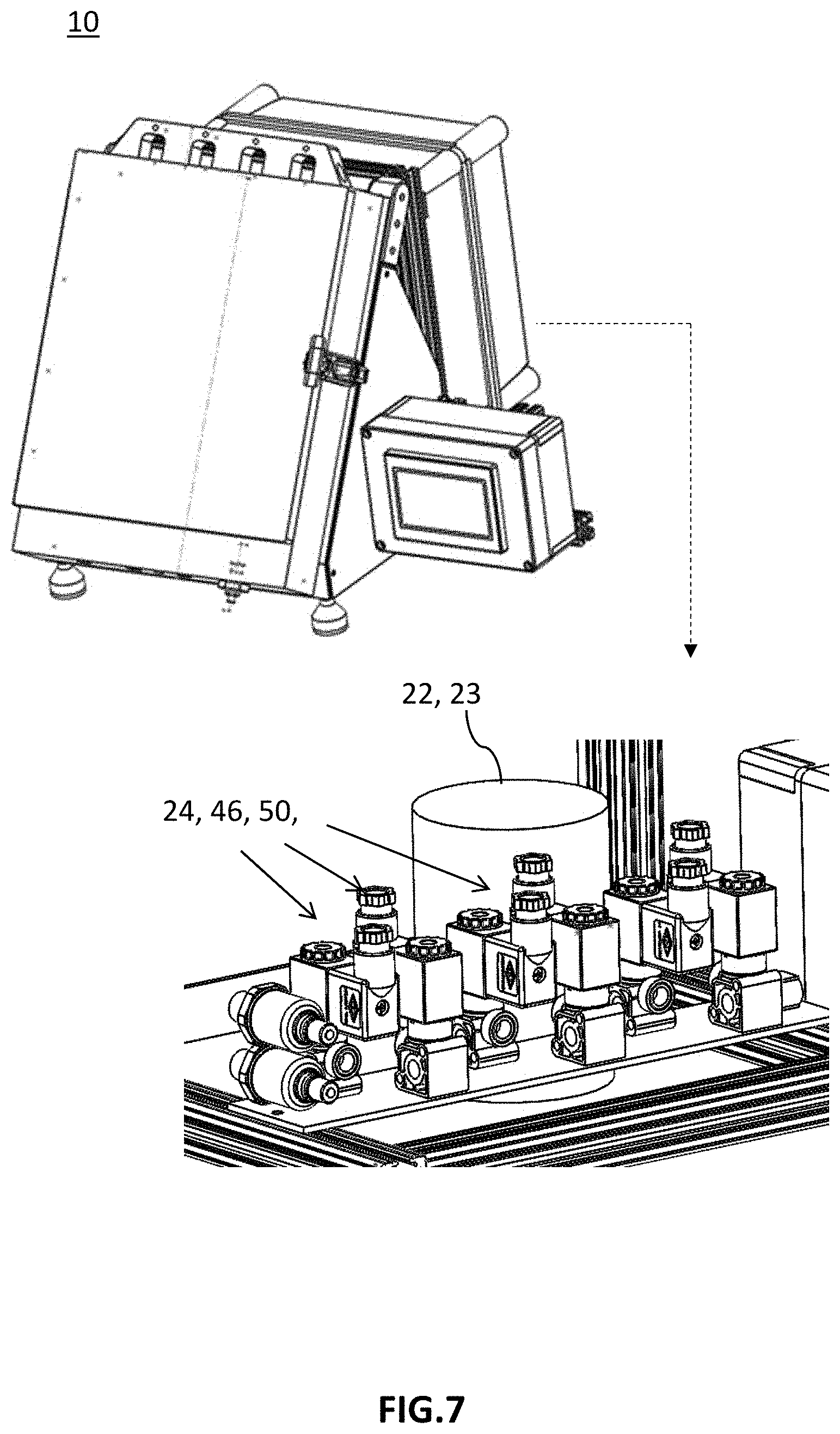 Patent US11772831 Figure 7 – Vacuum-controlled liquid delivery systems and methods for drawing liquid into containers