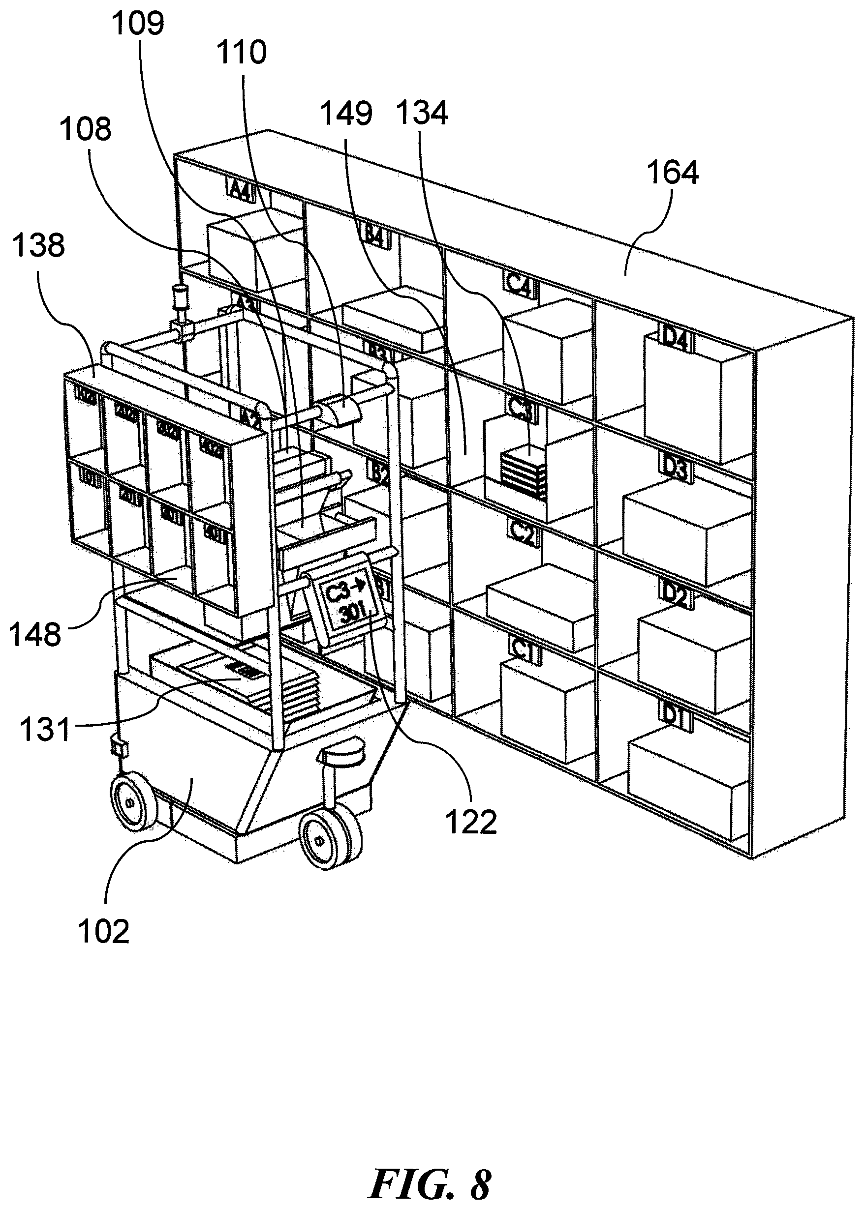 Patent US11772832 Figure 8 – Mobile packaging system and method