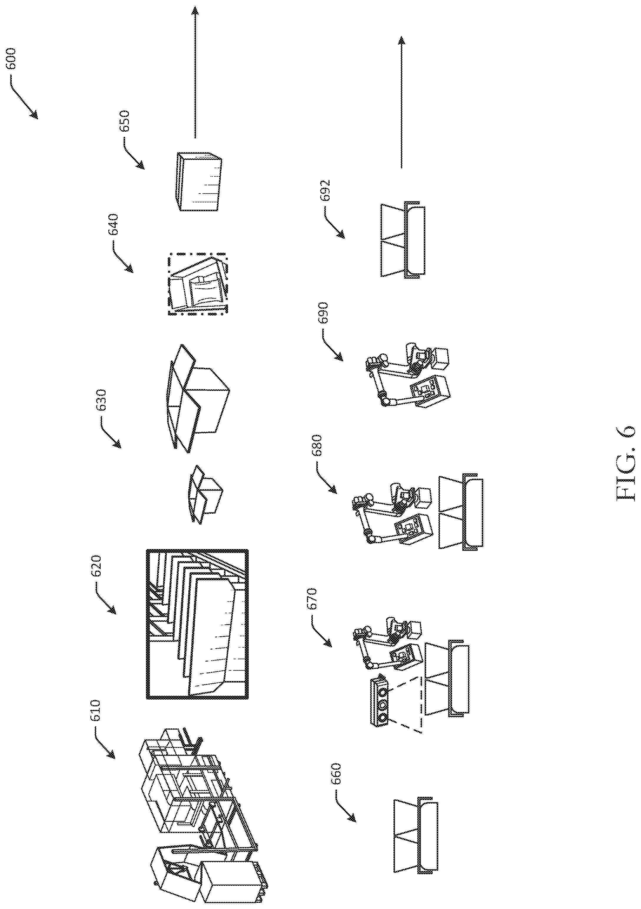 Patent US11772833 Figure 6 – Systems and methods for automated custom shipping containers
