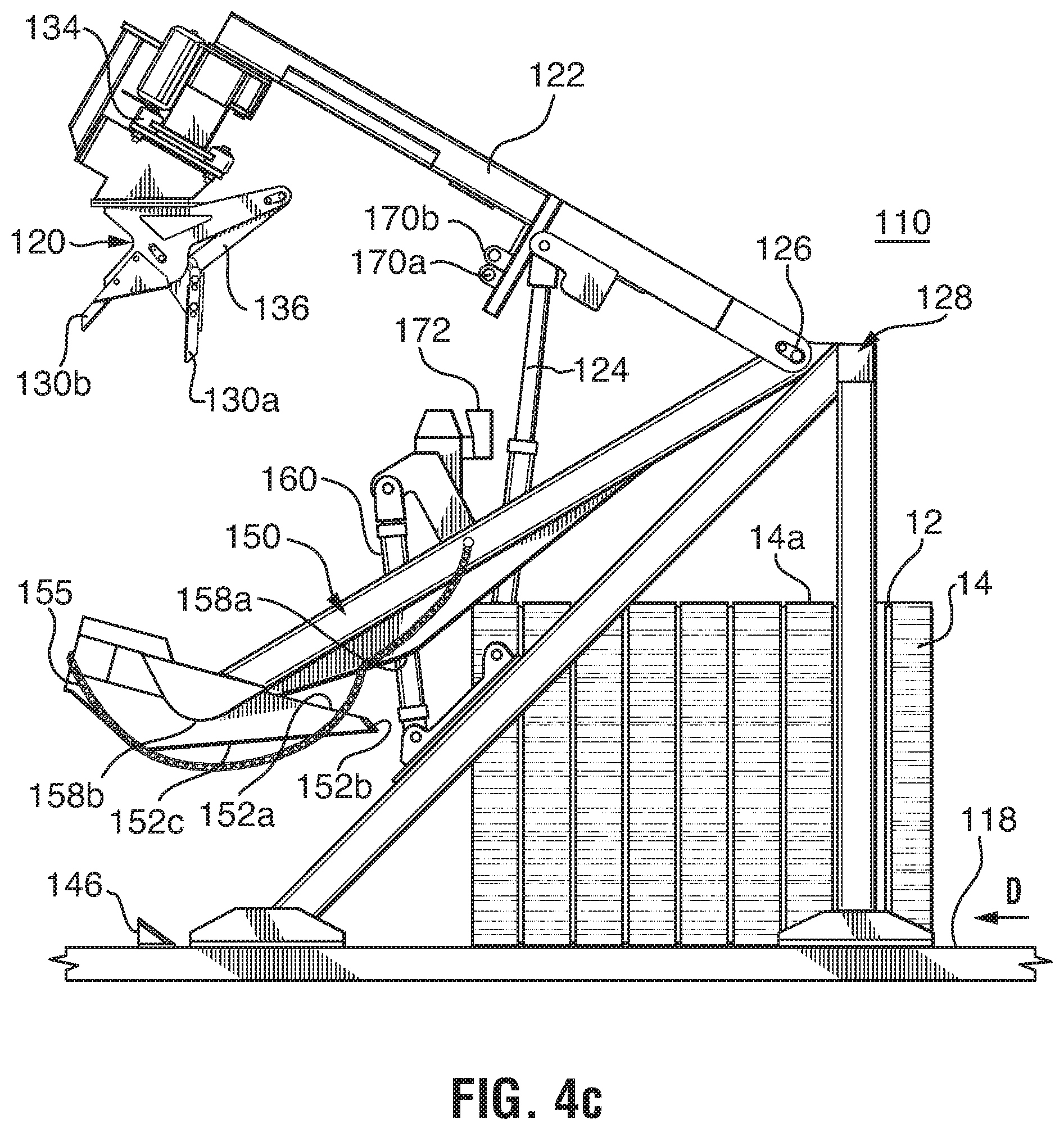 Patent US11772839 Figure 10 – Grabber clamp for material handling and apparatus and method for handling bale materials