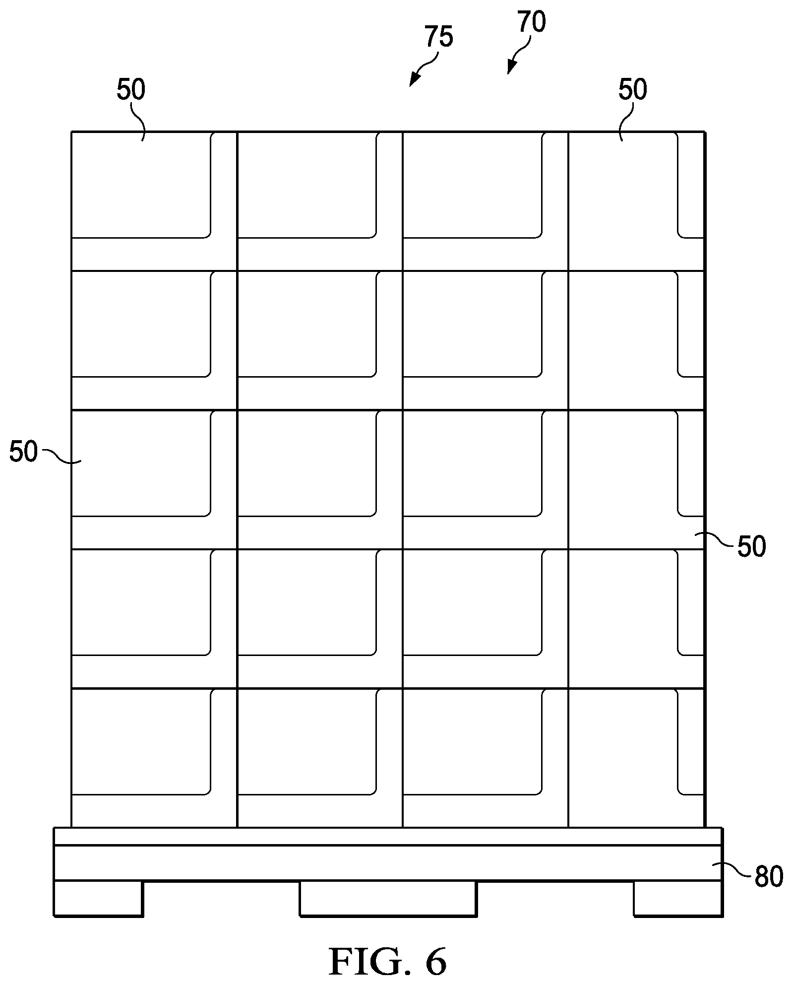 Patent US11772842 Figure 7 – Package with reinforced lines of weakness for storage and transport