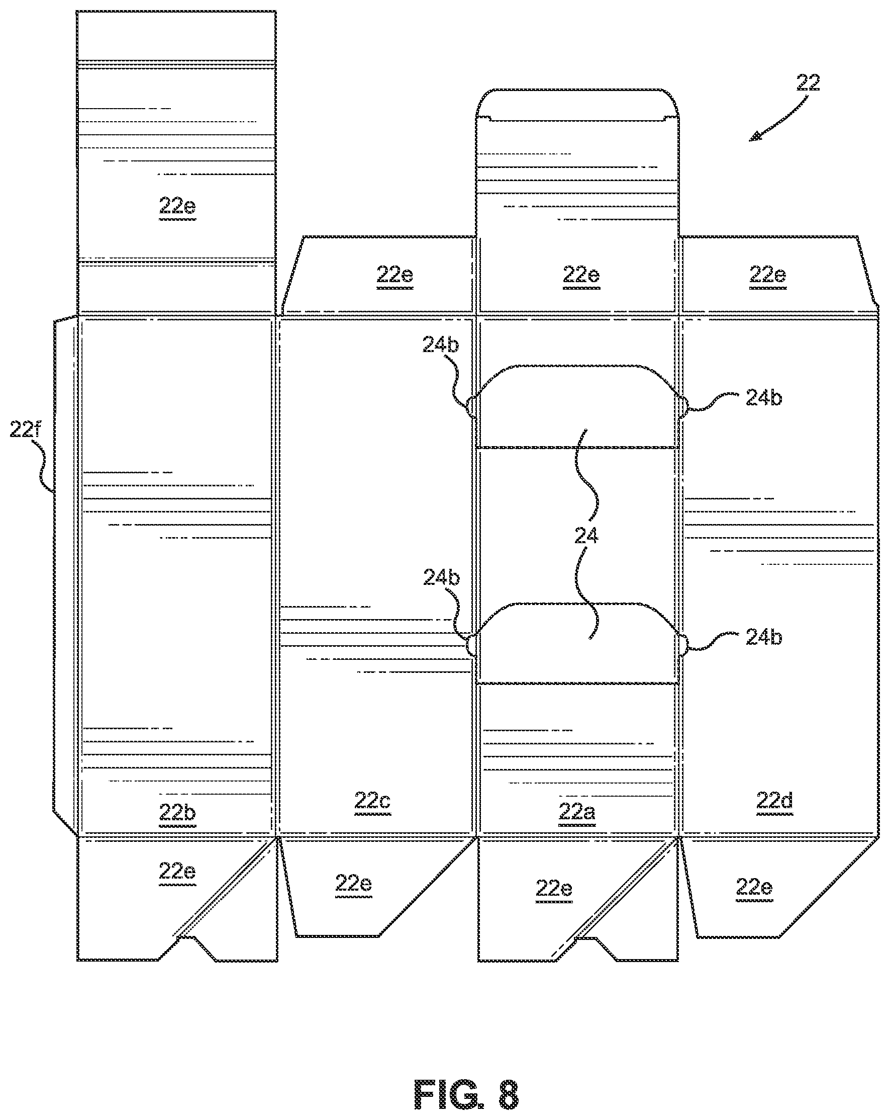 Patent US11772843 Figure 8 – Eye shield dispensers