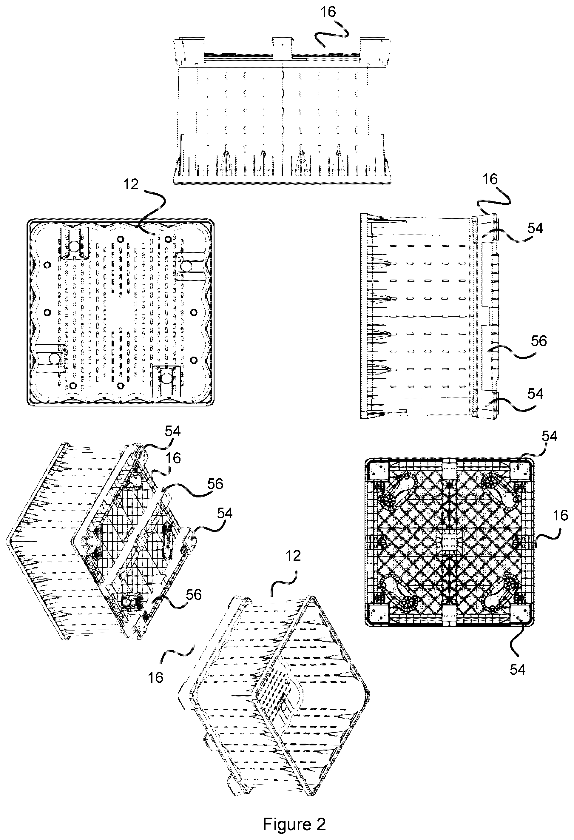 Patent US11772844 Figure 2 – Reusable bin assembly