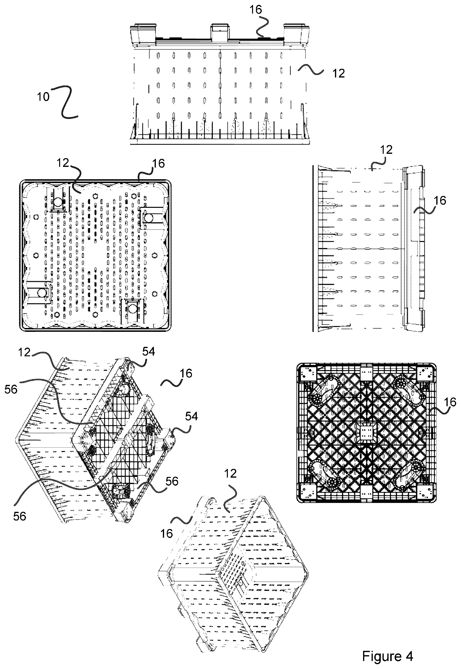 Patent US11772844 Figure 4 – Reusable bin assembly