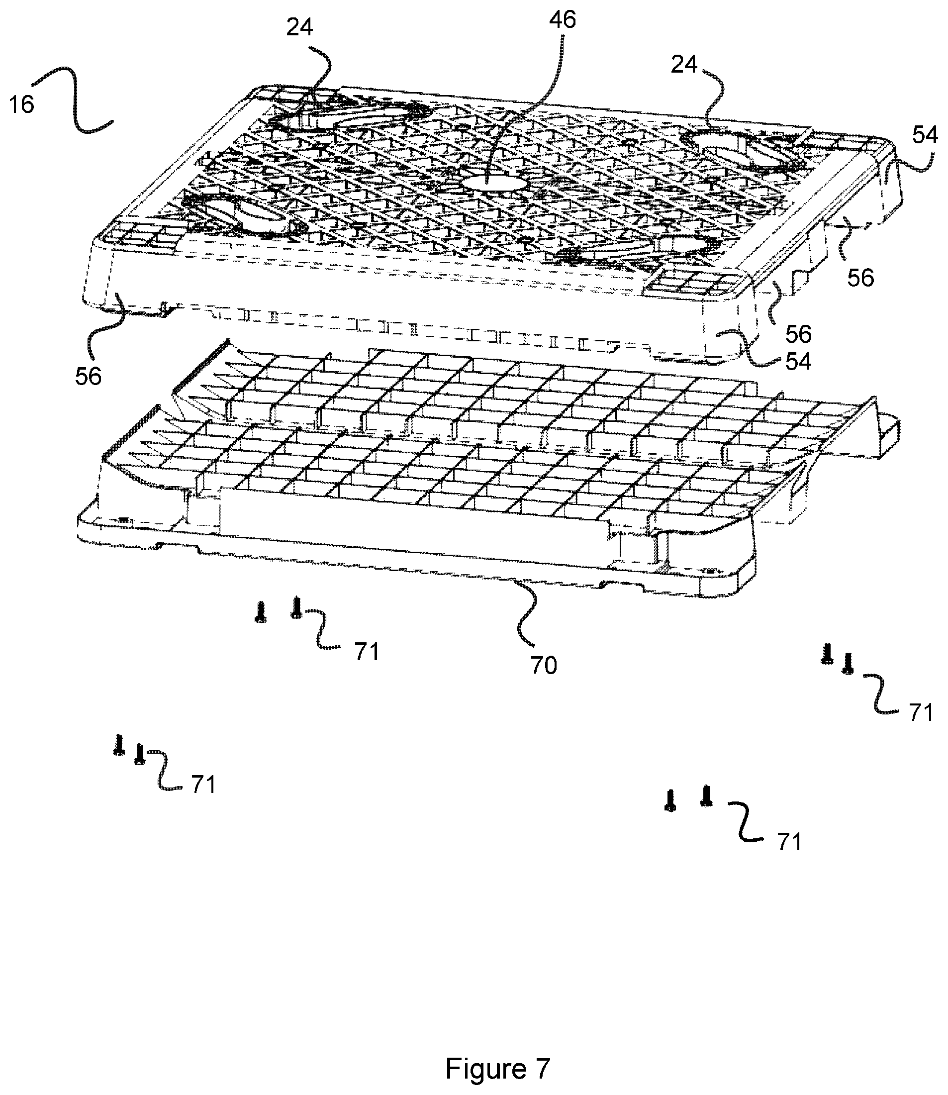 Patent US11772844 Figure 7 – Reusable bin assembly