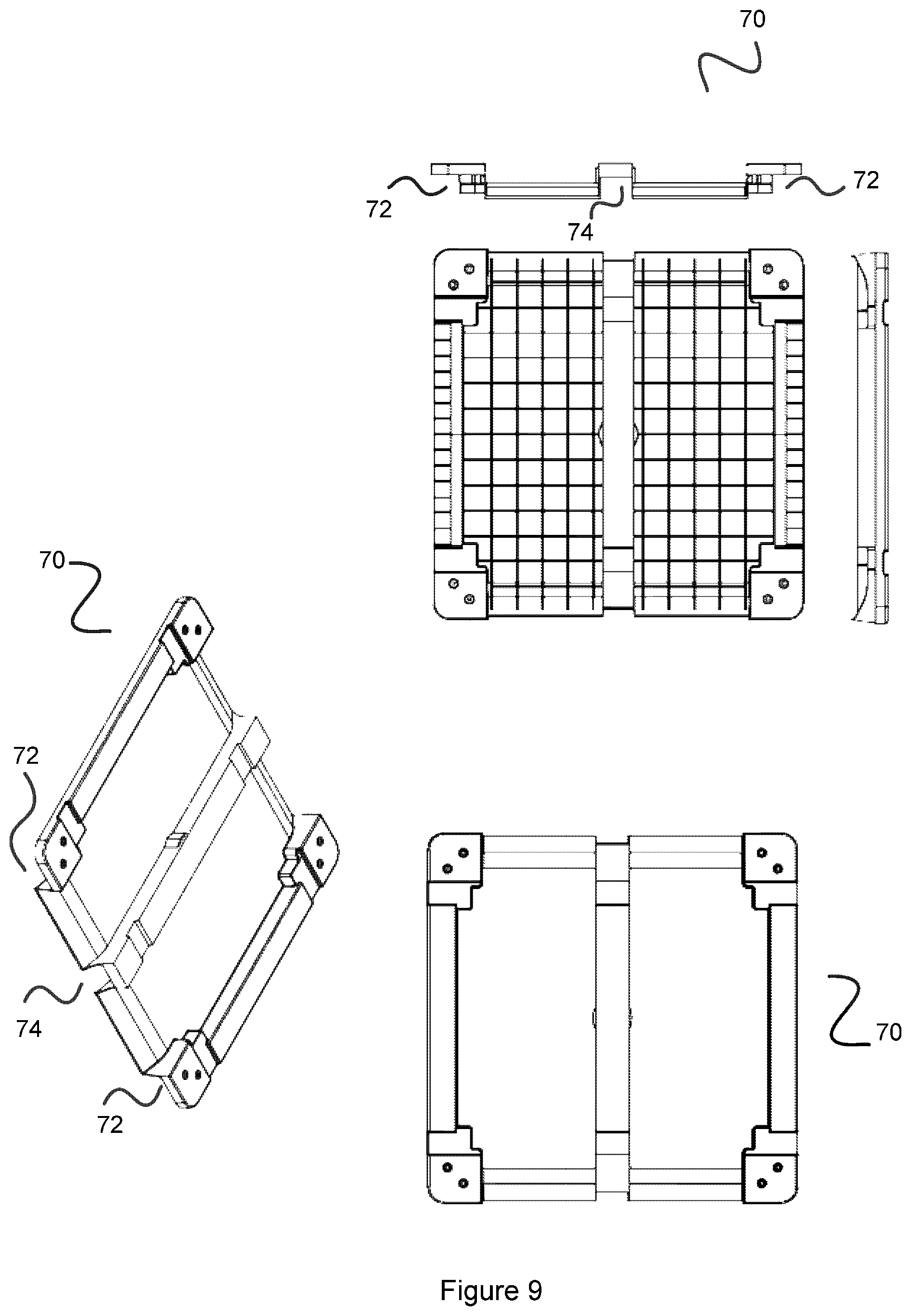 Patent US11772844 Figure 9 – Reusable bin assembly