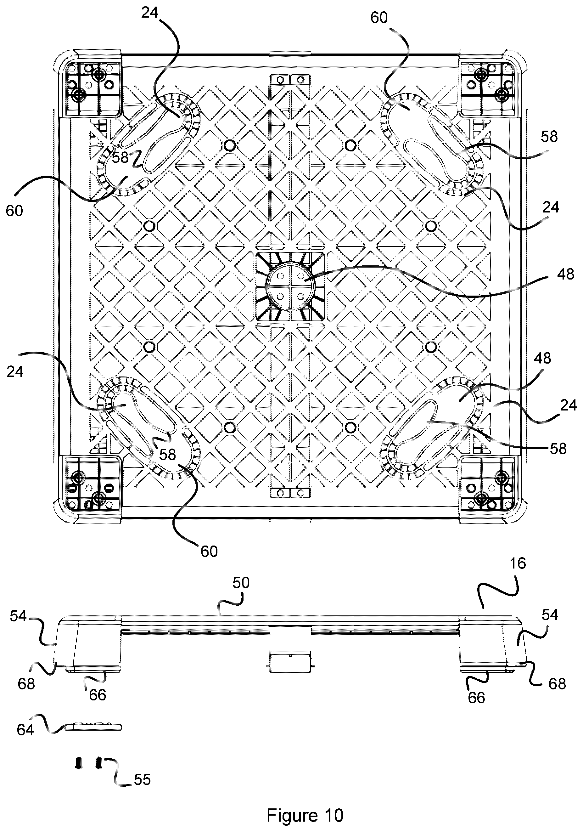 Patent US11772844 Figure 10 – Reusable bin assembly
