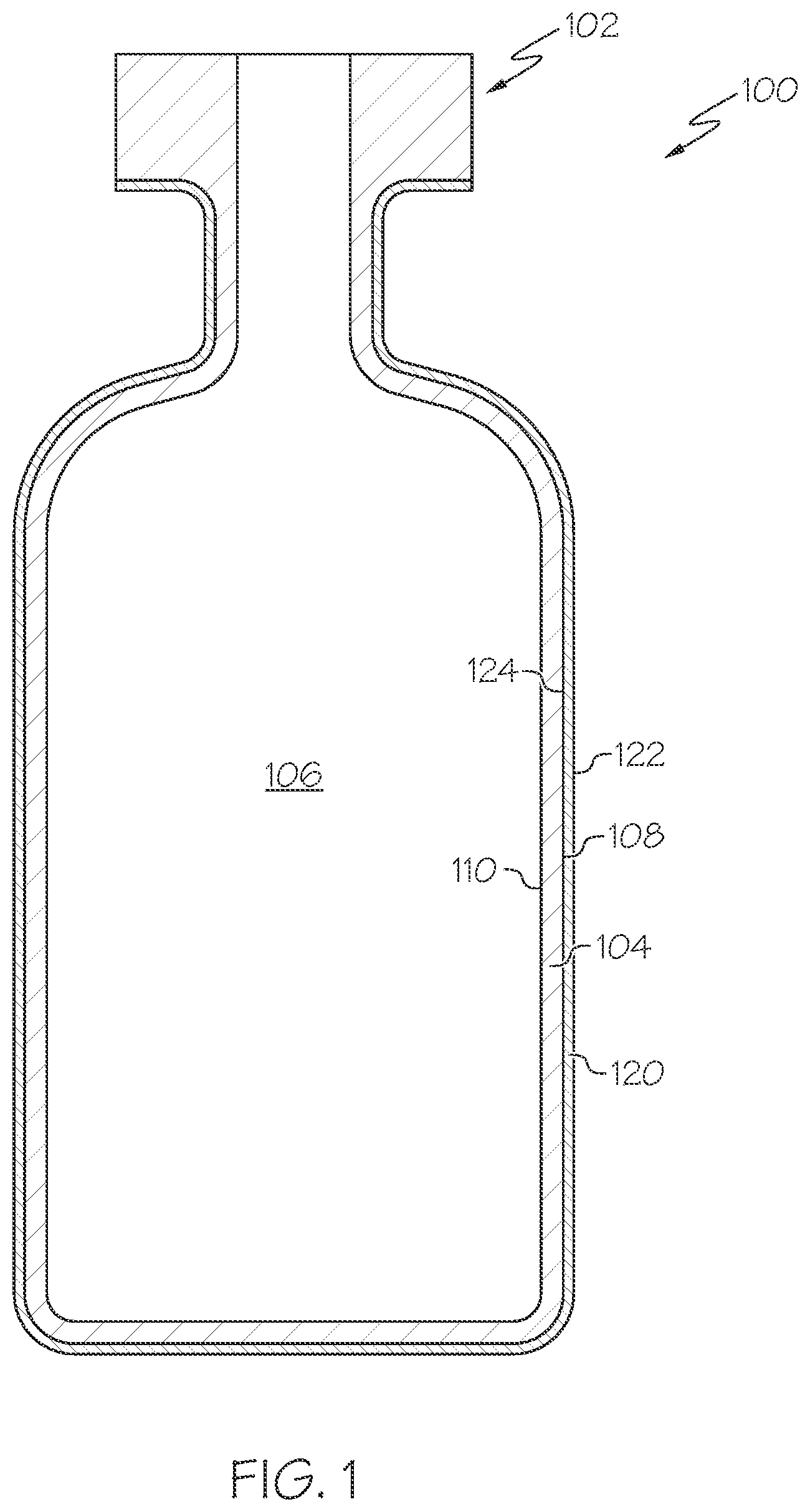 Patent US11772846 Figure 1 – Glass articles with mixed polymer and metal oxide coatings