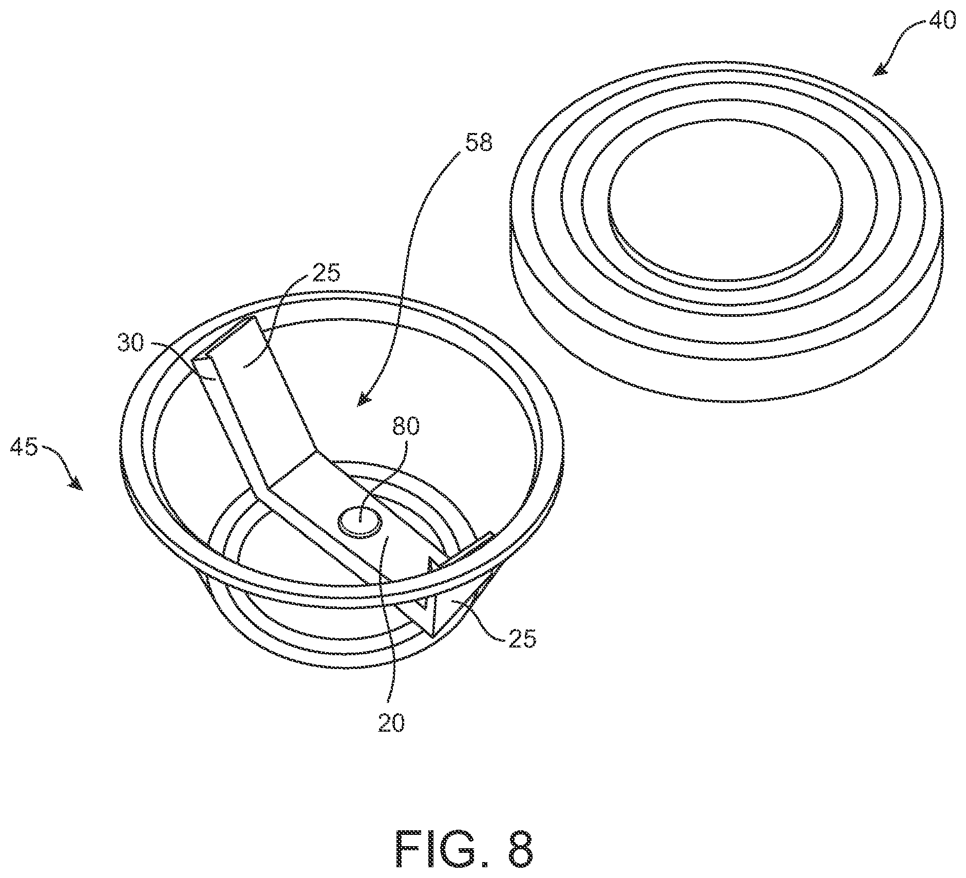 Patent US11772847 Figure 6 – Storage container with internal release mechanism