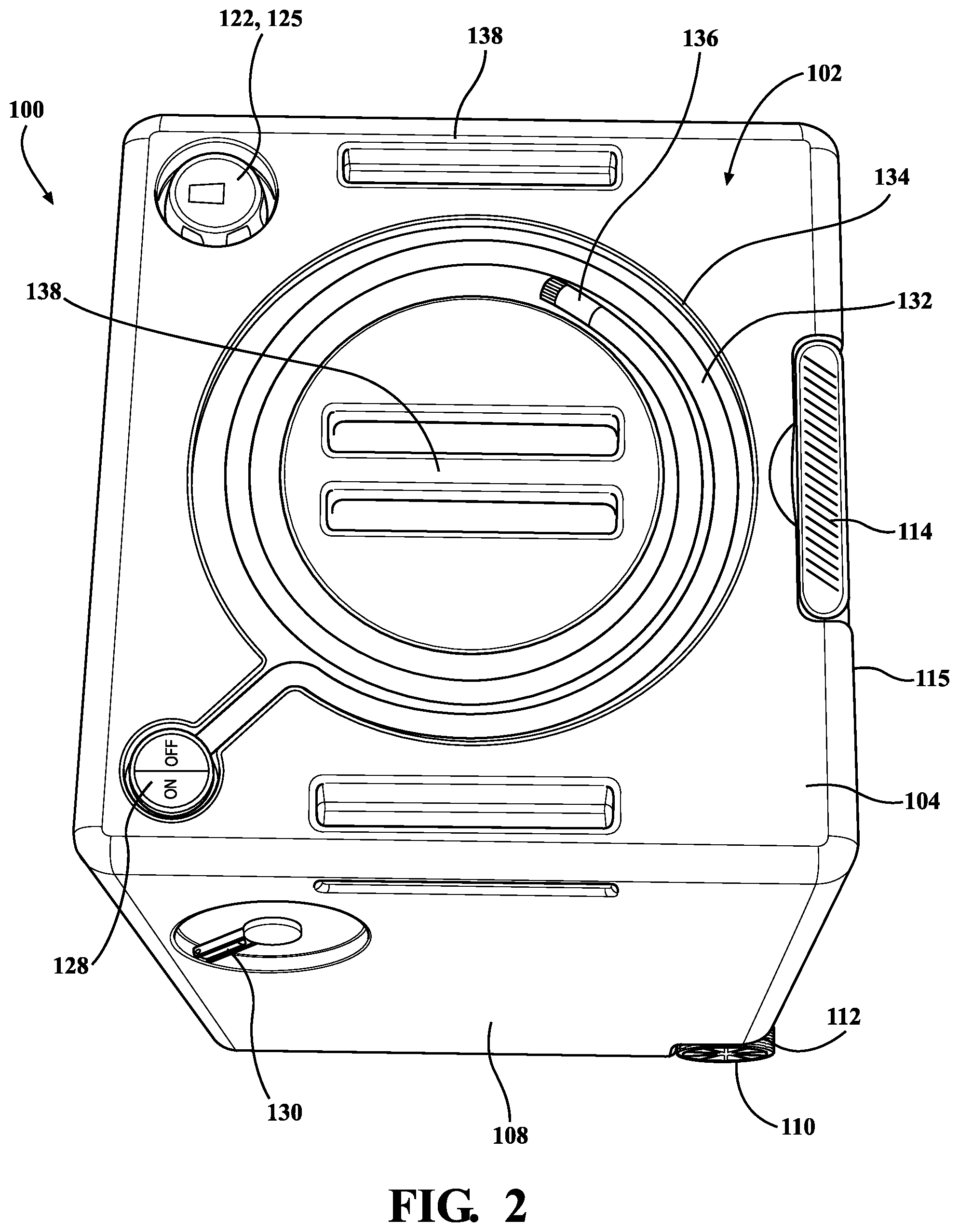 Patent US11772848 Figure 2 – Container with pump system and method