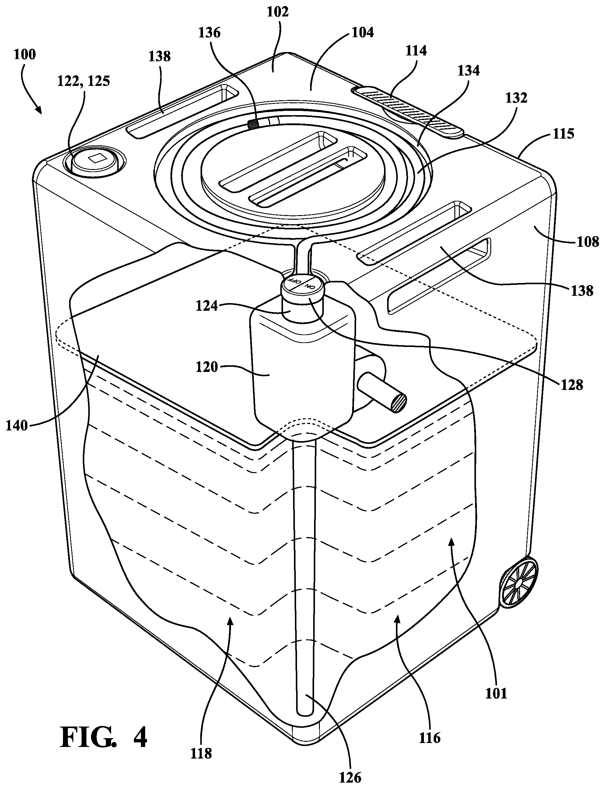 Patent US11772848 Figure 4 – Container with pump system and method