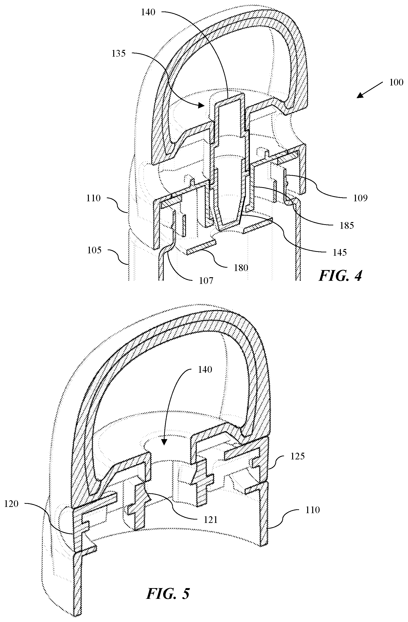 Patent US11772850 Figure 4 – Container cap and sealing assembly