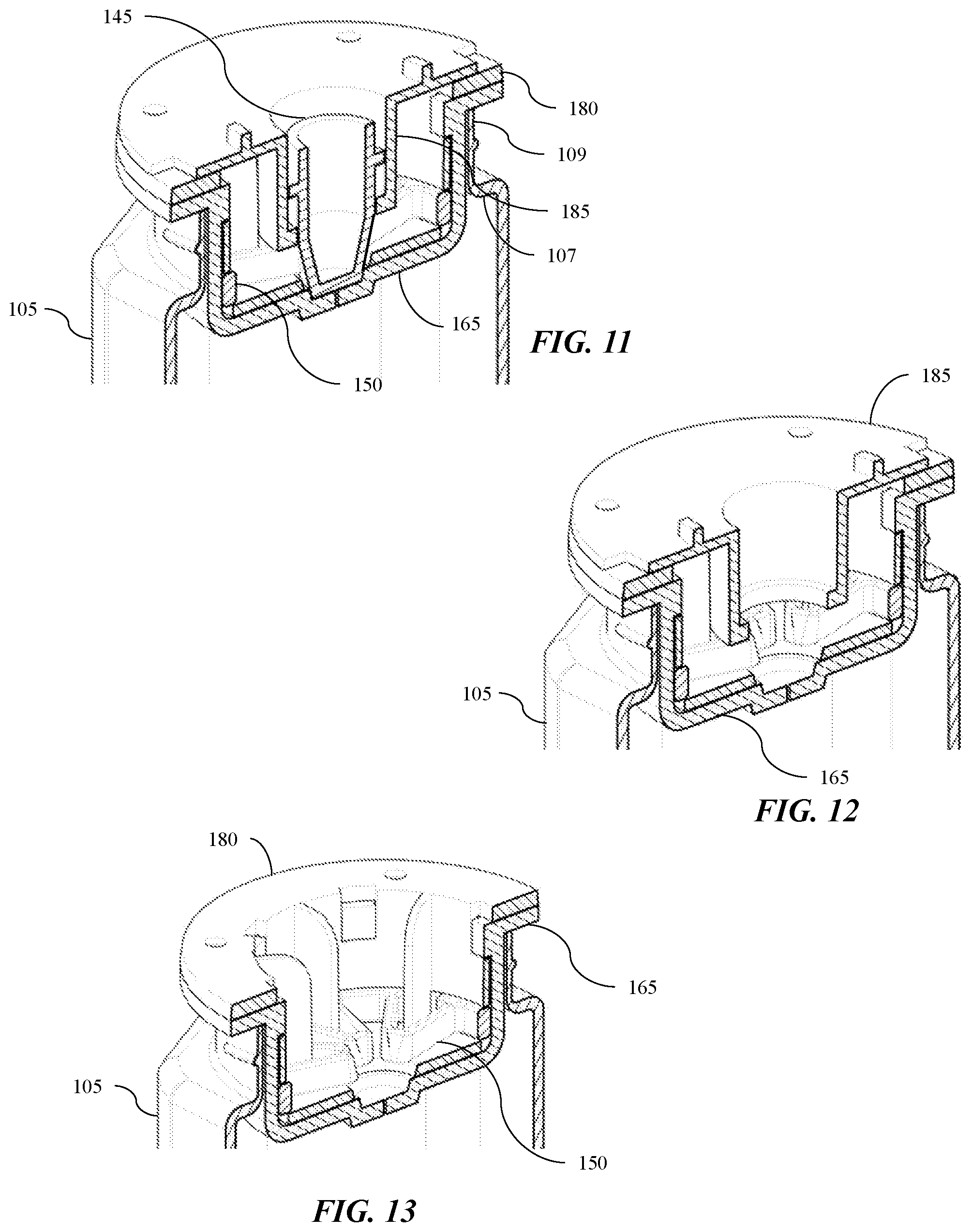 Patent US11772850 Figure 7 – Container cap and sealing assembly