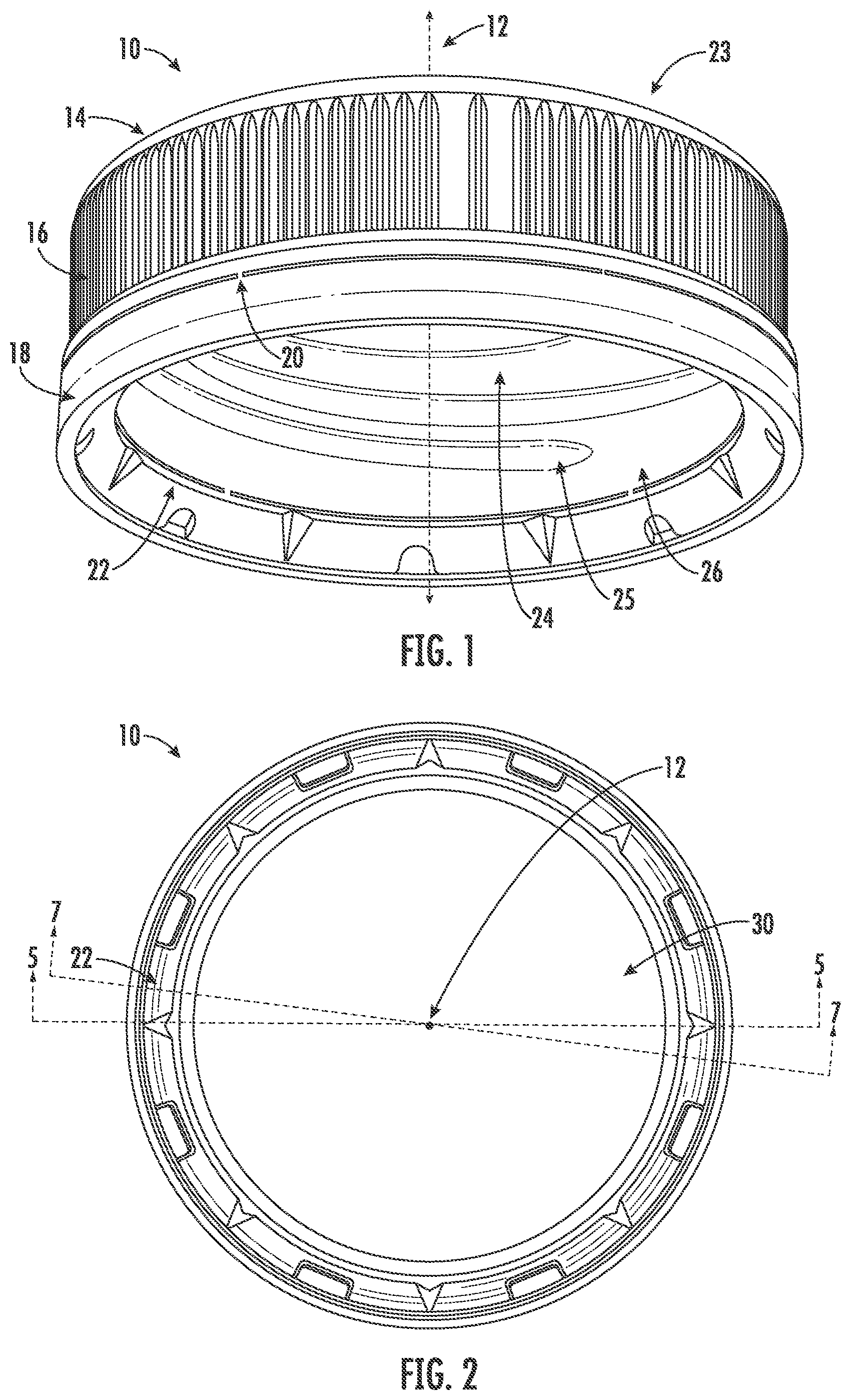 Patent US11772852 Figure 1 – Venting closure liner