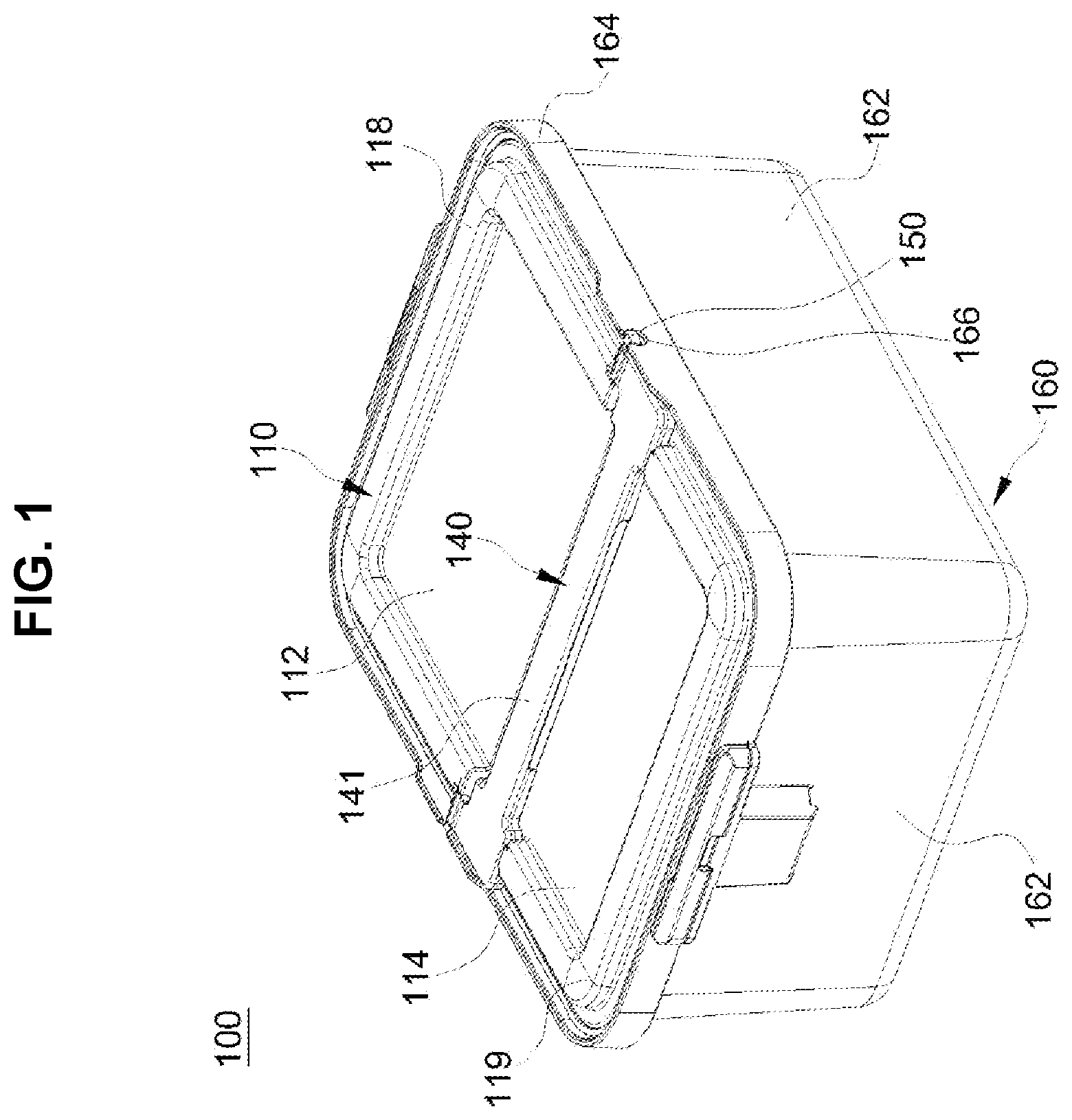 Patent US11772853 Figure 1 – Storage container