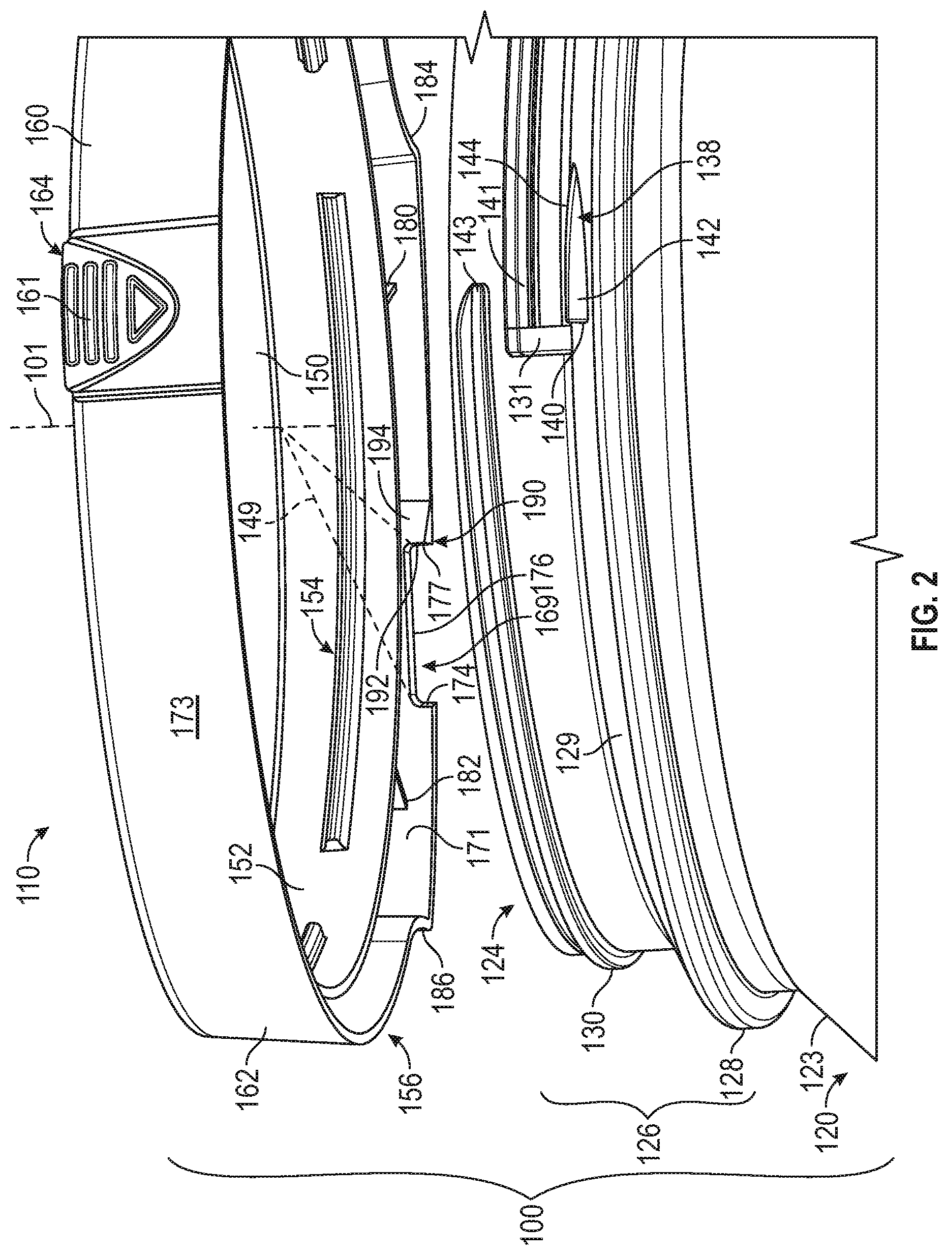 Patent US11772860 Figure 2 – Container and cap having tamper-evident member