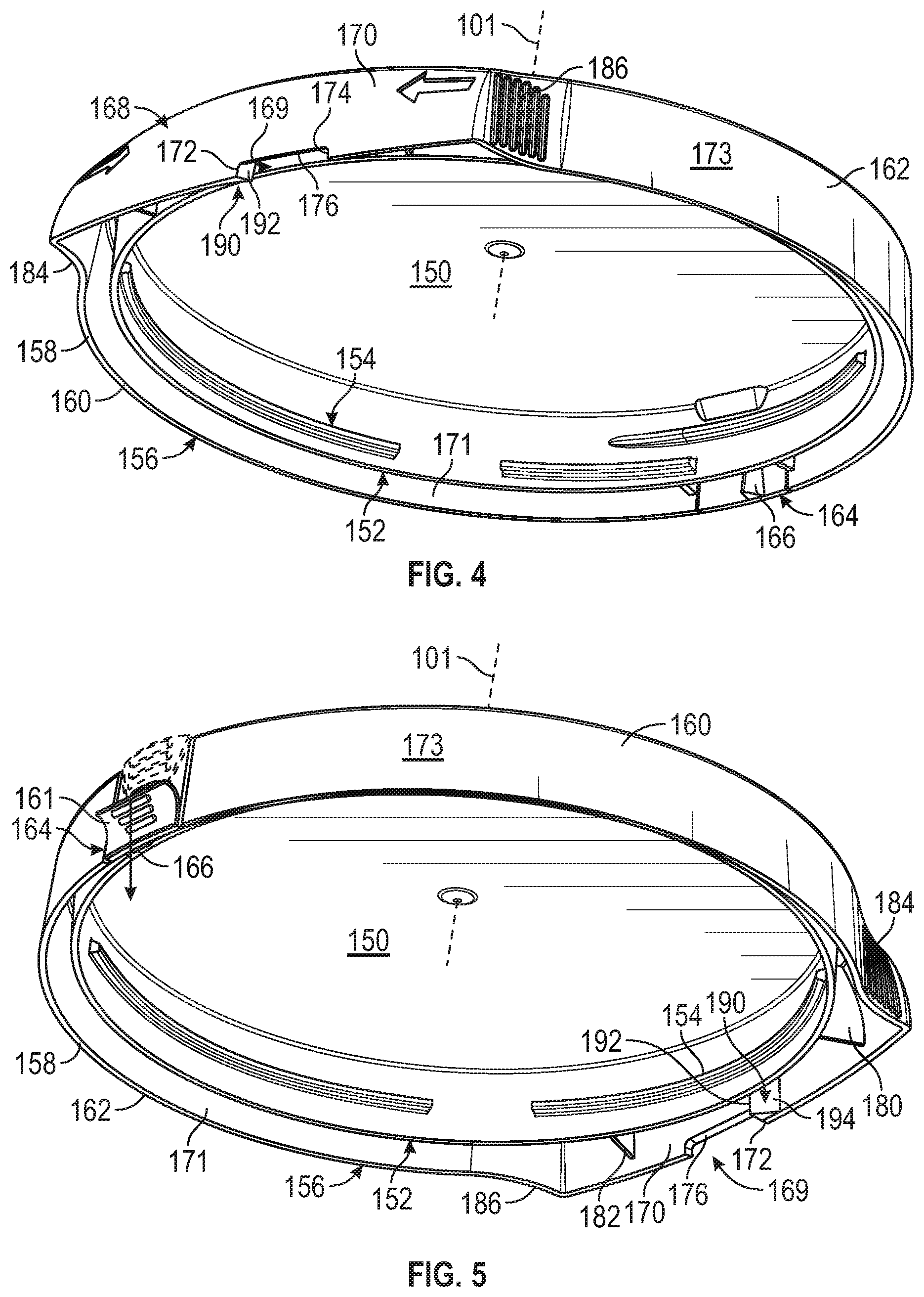 Patent US11772860 Figure 4 – Container and cap having tamper-evident member