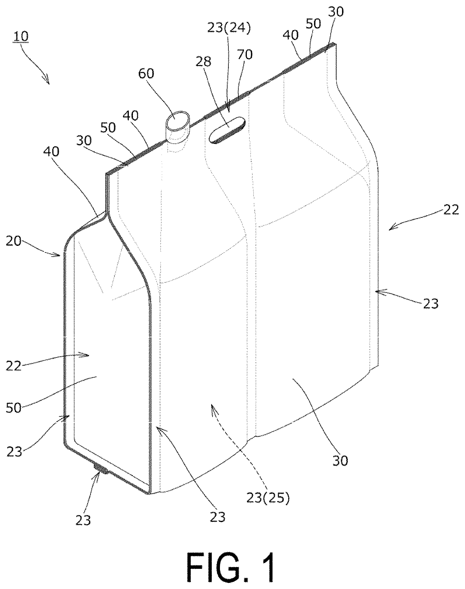 Patent US11772868 Figure 1 – Pouch and pouch manufacturing method