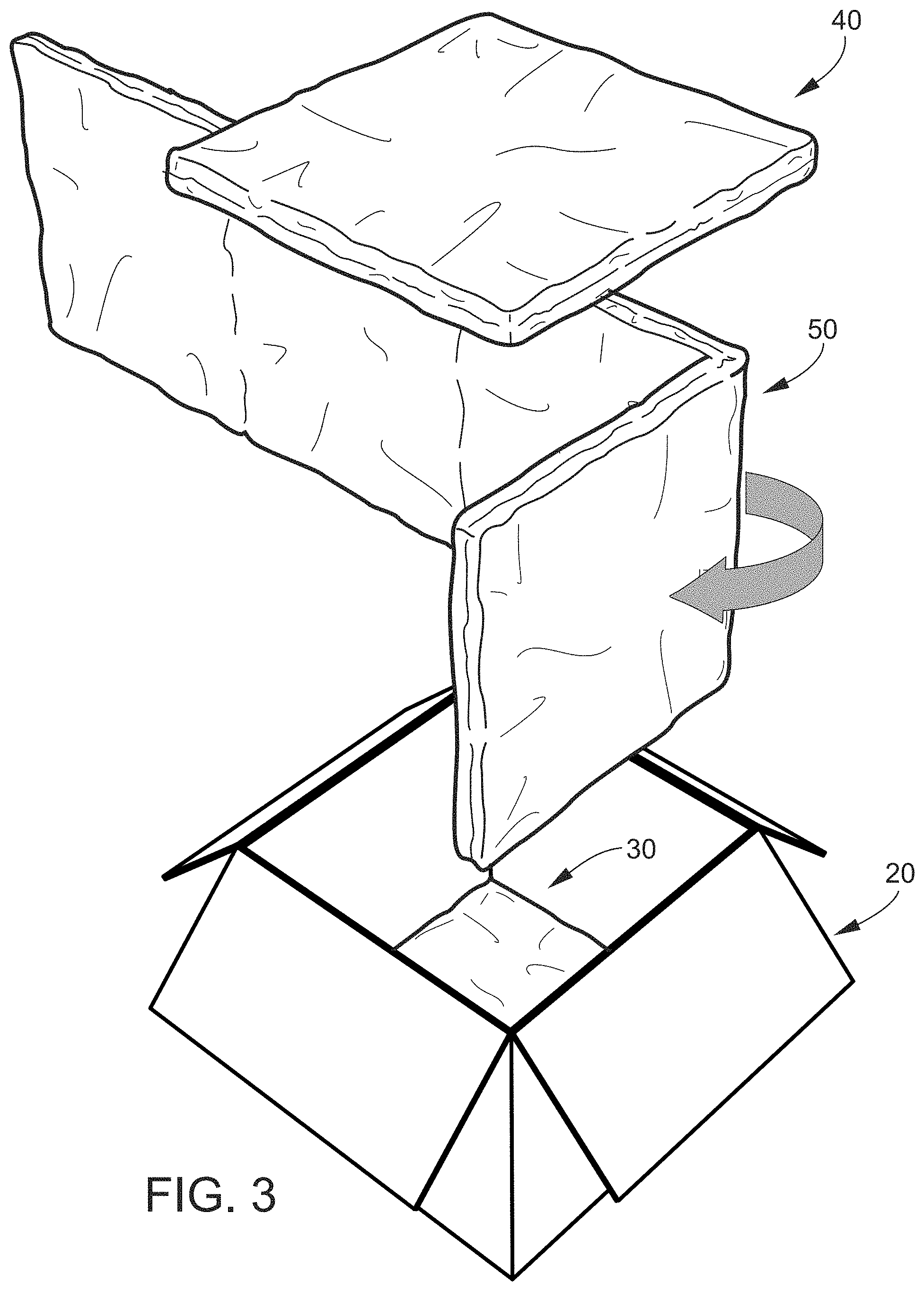 Patent US11772872 Figure 3 – Insulated container and method of forming and loading an insulated container