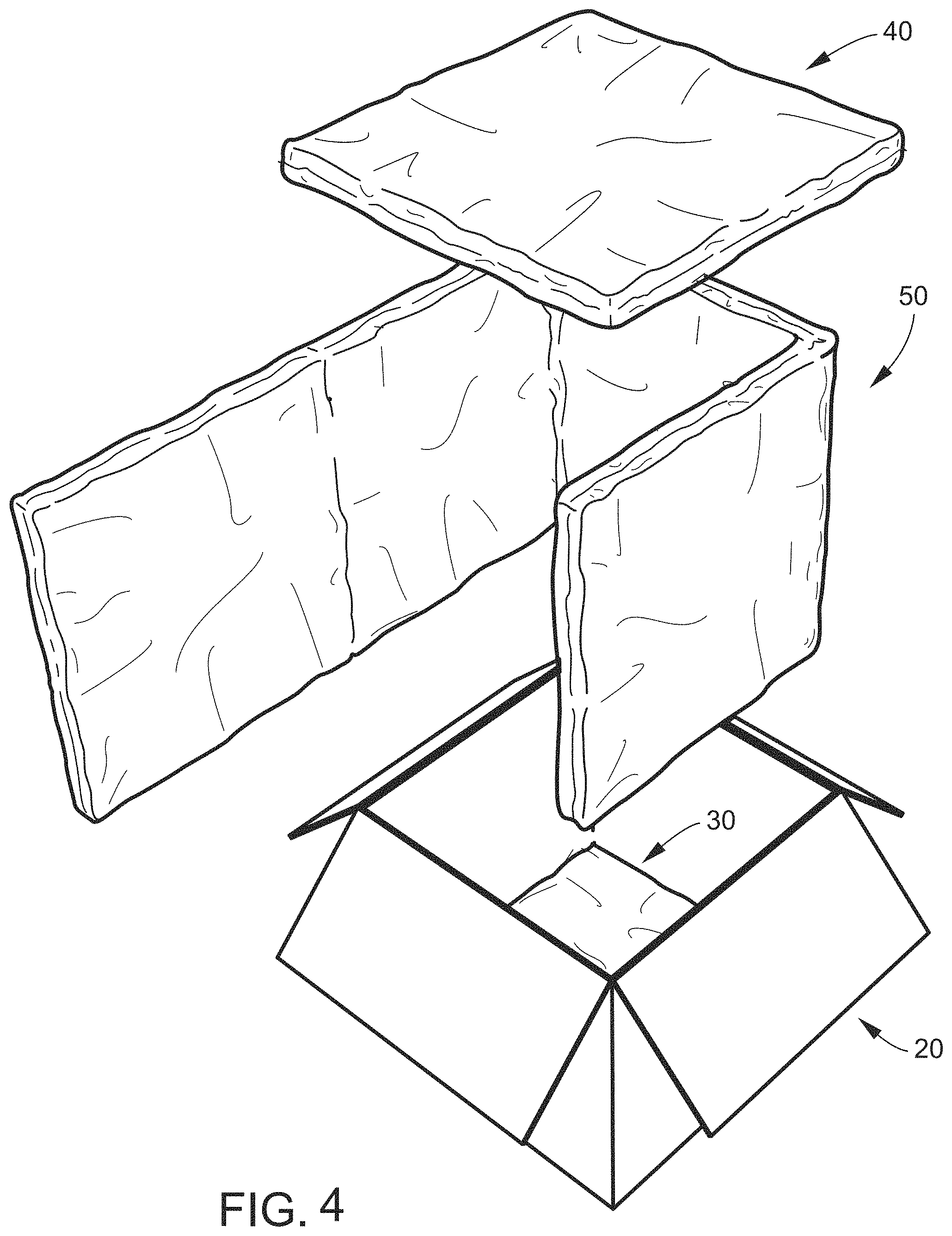 Patent US11772872 Figure 4 – Insulated container and method of forming and loading an insulated container