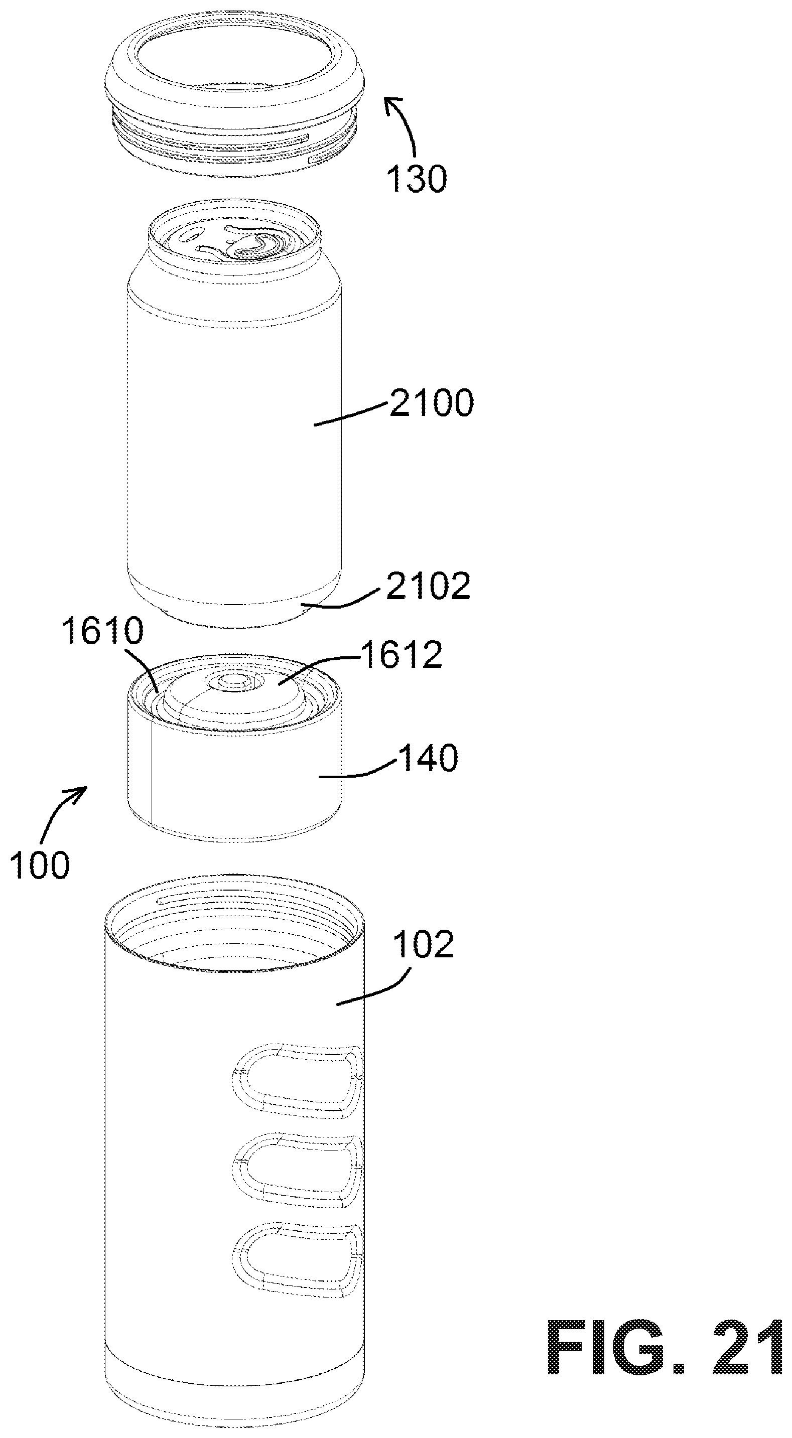 Patent US11772873 Figure 16 – Beverage systems and kits and methods of using the same