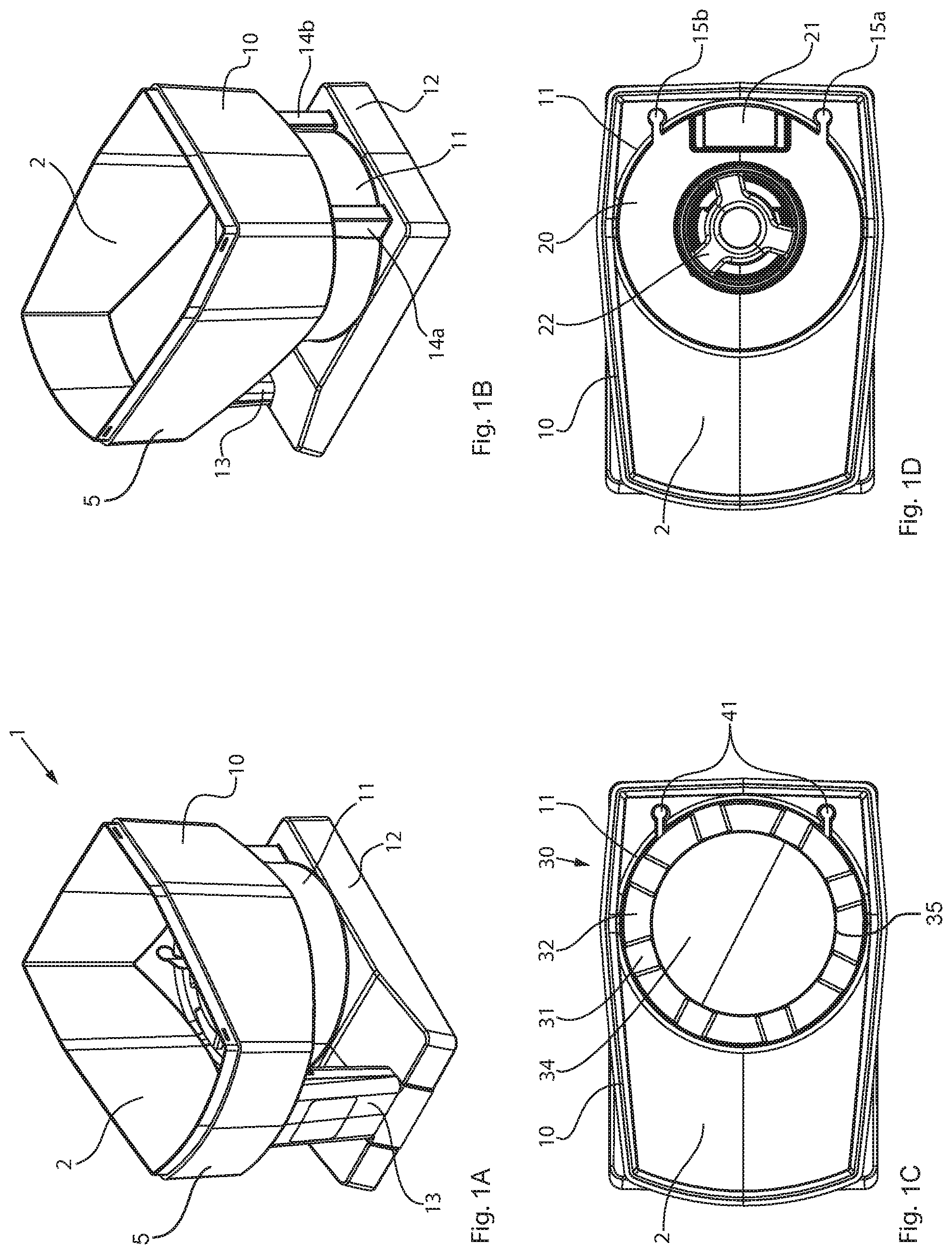 Patent US11772878 Figure 1 – Storage container for drug dispensing and storage stations