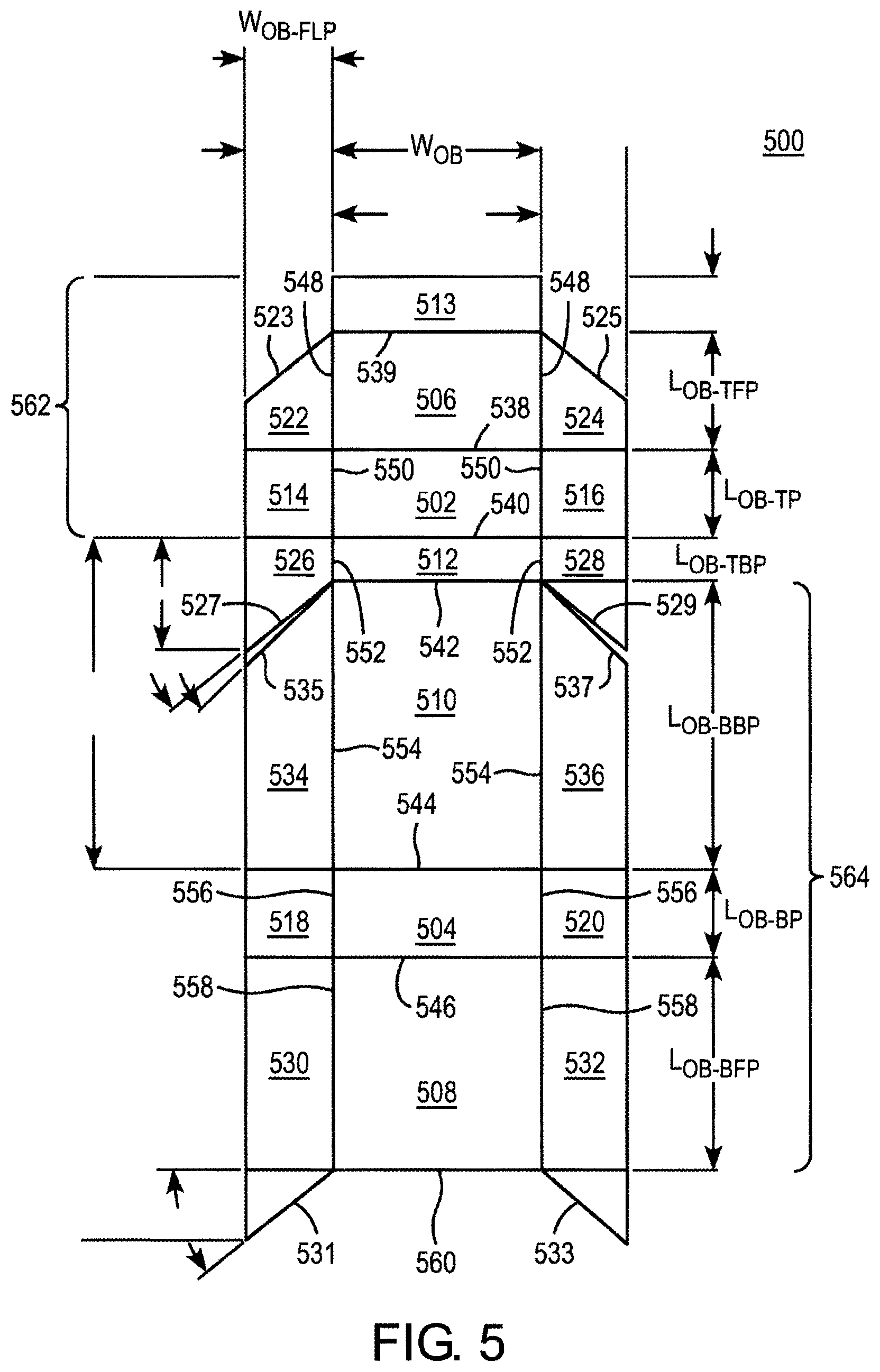Patent US11772881 Figure 6 – Box blank