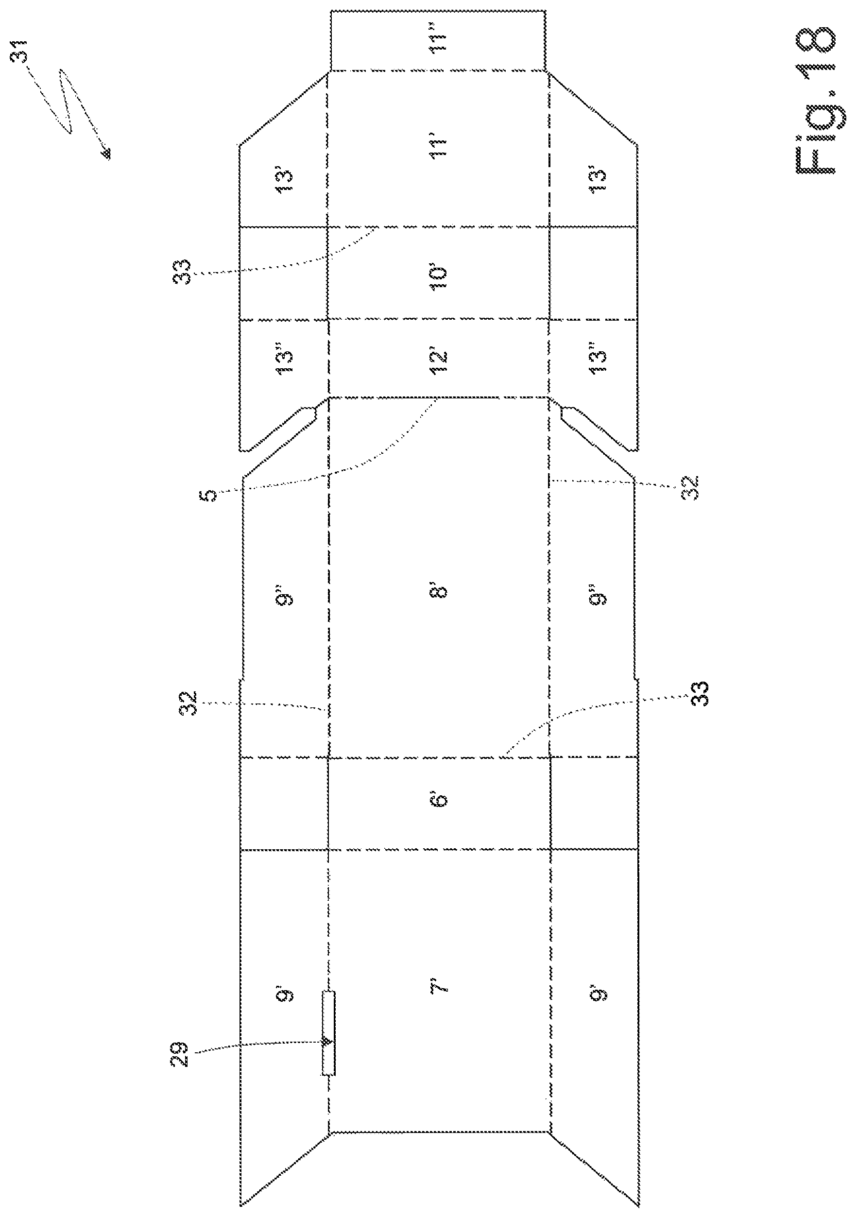 Patent US11772882 Figure 13 – Rigid pack for smoking articles provided with a hinged lid