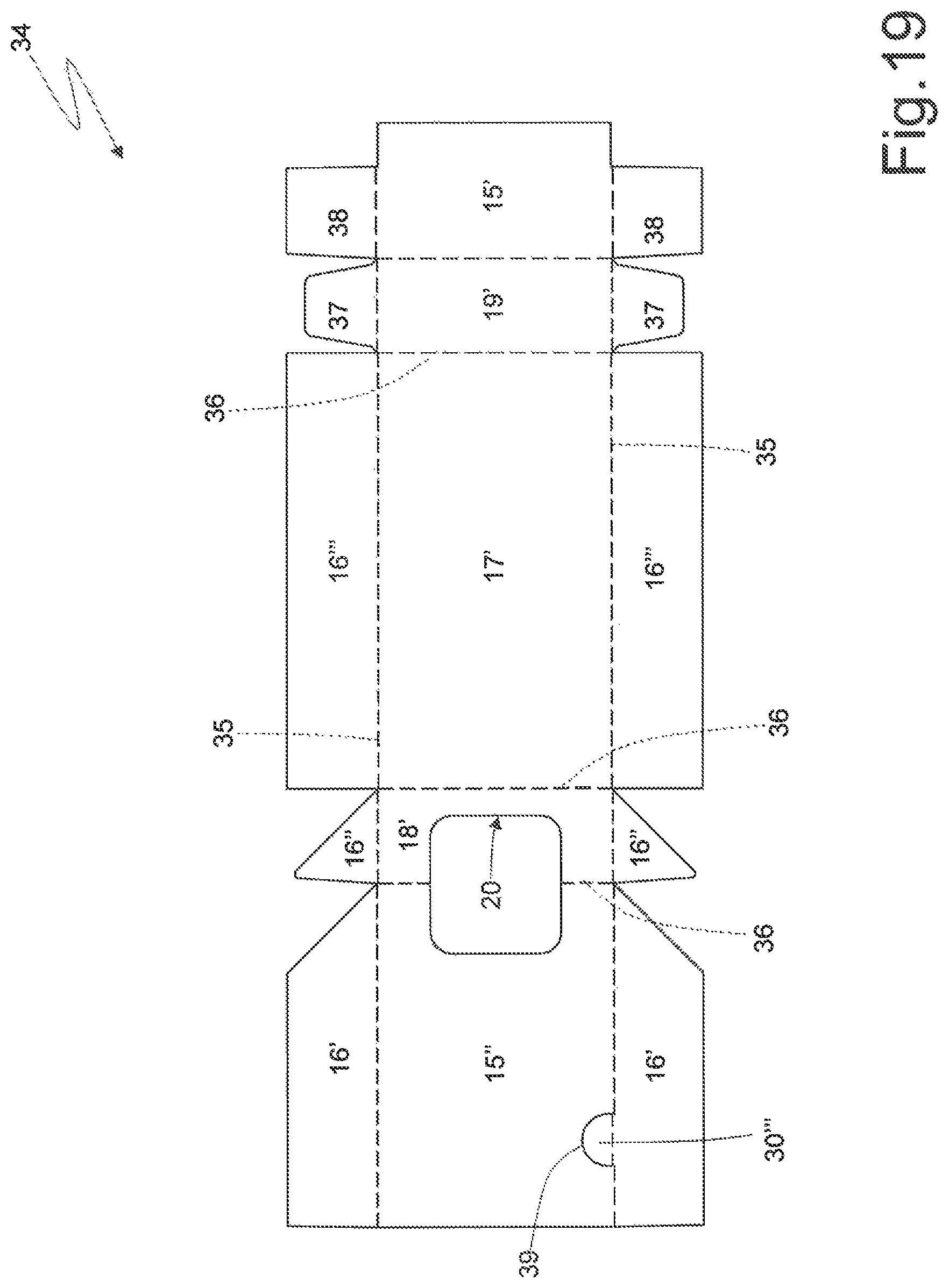 Patent US11772882 Figure 14 – Rigid pack for smoking articles provided with a hinged lid