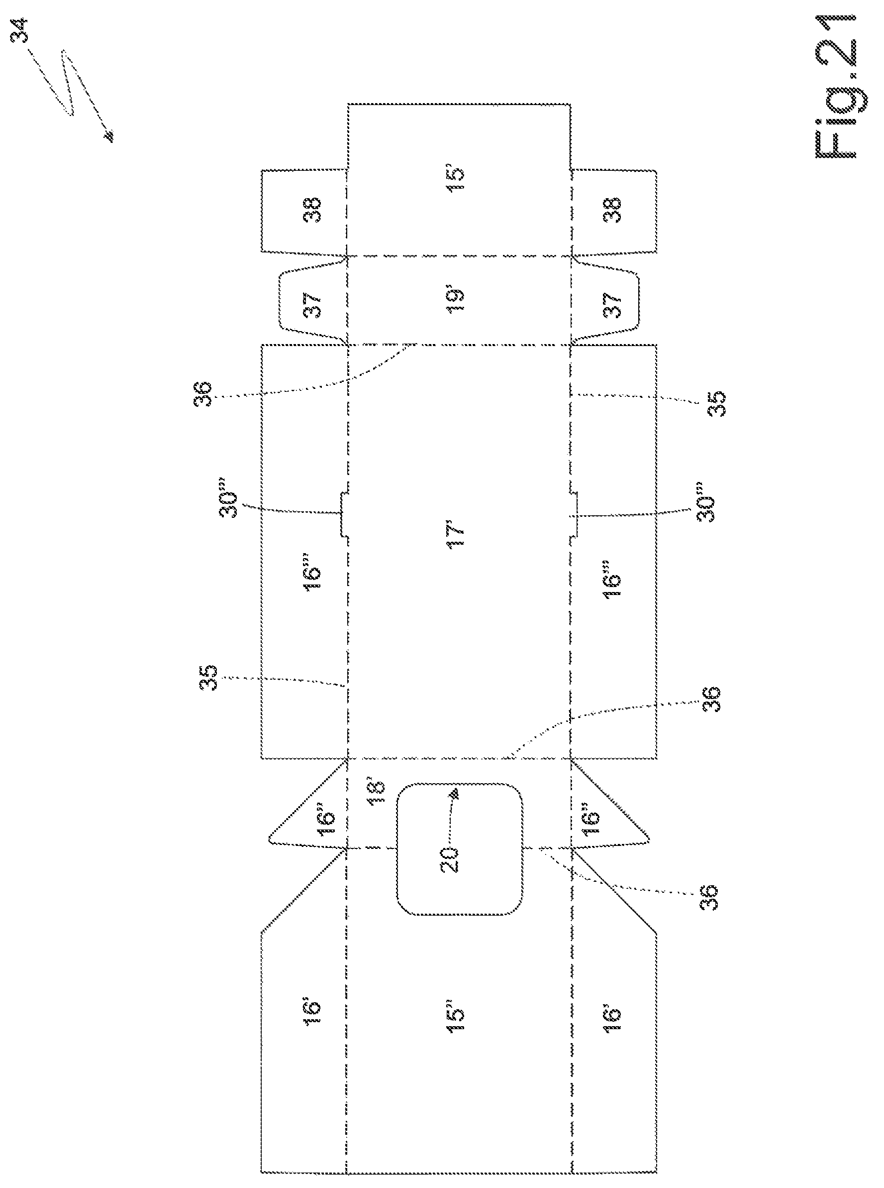 Patent US11772882 Figure 16 – Rigid pack for smoking articles provided with a hinged lid