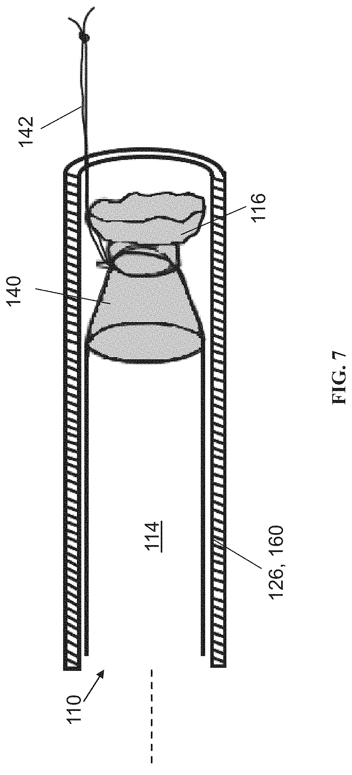 Patent US11772885 Figure 7 – Liner structure with constrictable sidewall and method to install same