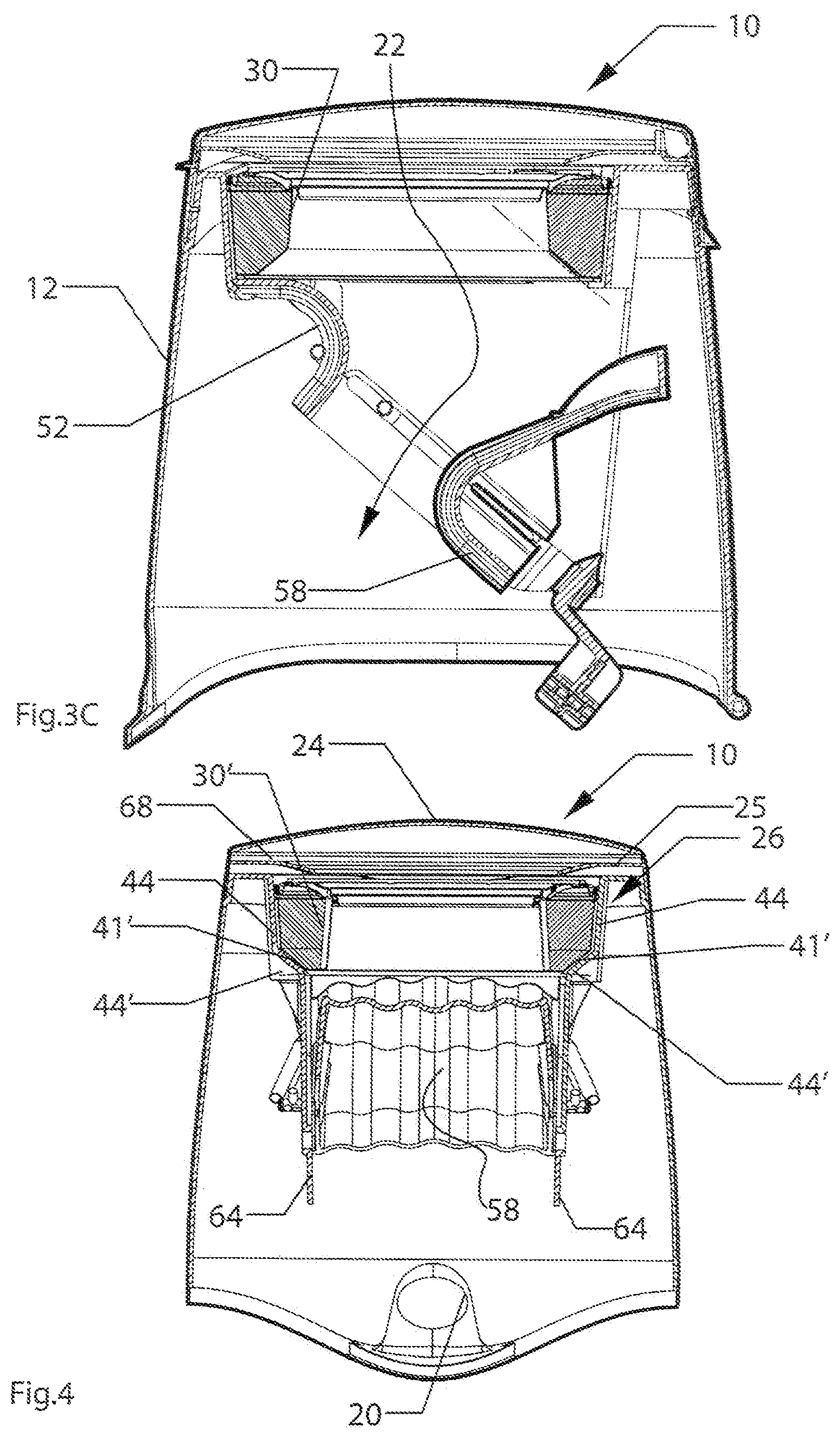 Patent US11772888 Figure 4 – Cassette and apparatus for packing disposable objects into an elongated tube of flexible material