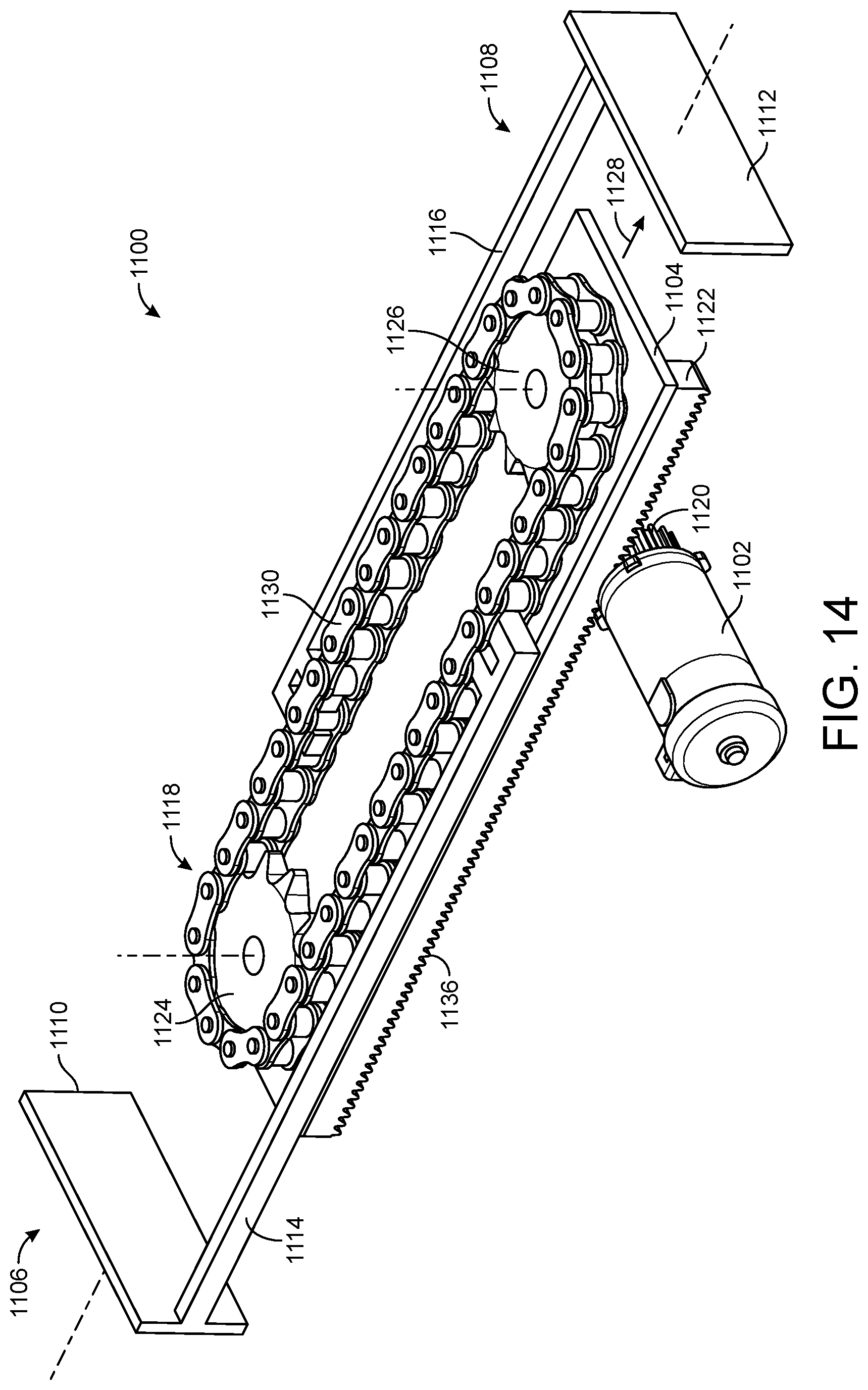 Patent US11772890 Figure 11 – Refuse vehicle with electric reach apparatus