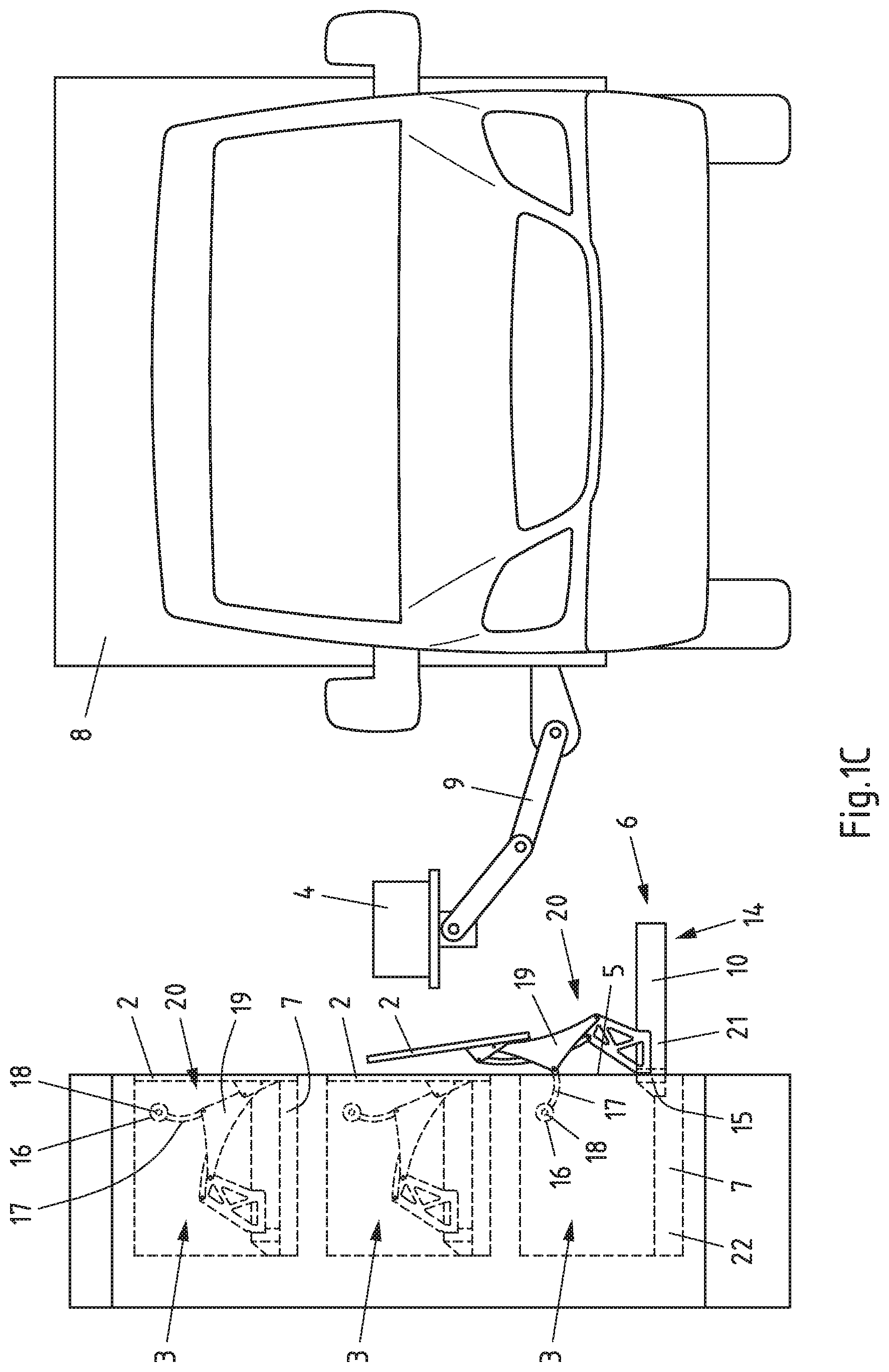 Patent US11772891 Figure 3 – Piece goods box and method for transferring and storing piece goods in a piece goods box