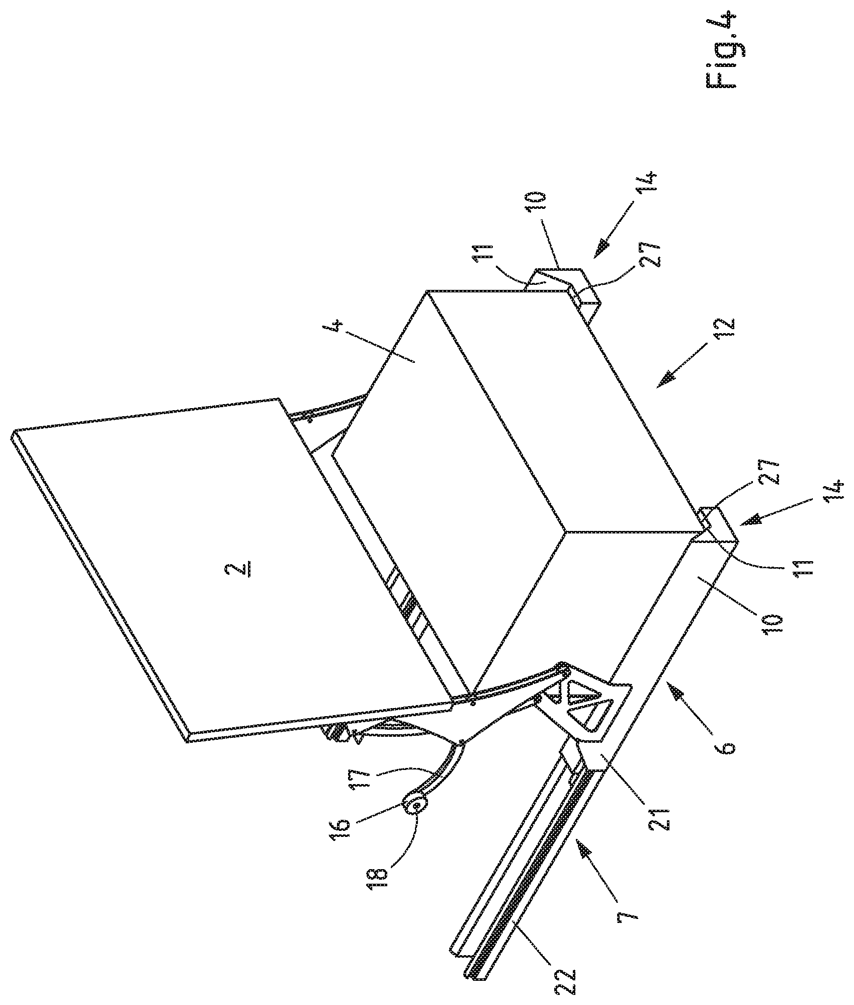 Patent US11772891 Figure 11 – Piece goods box and method for transferring and storing piece goods in a piece goods box