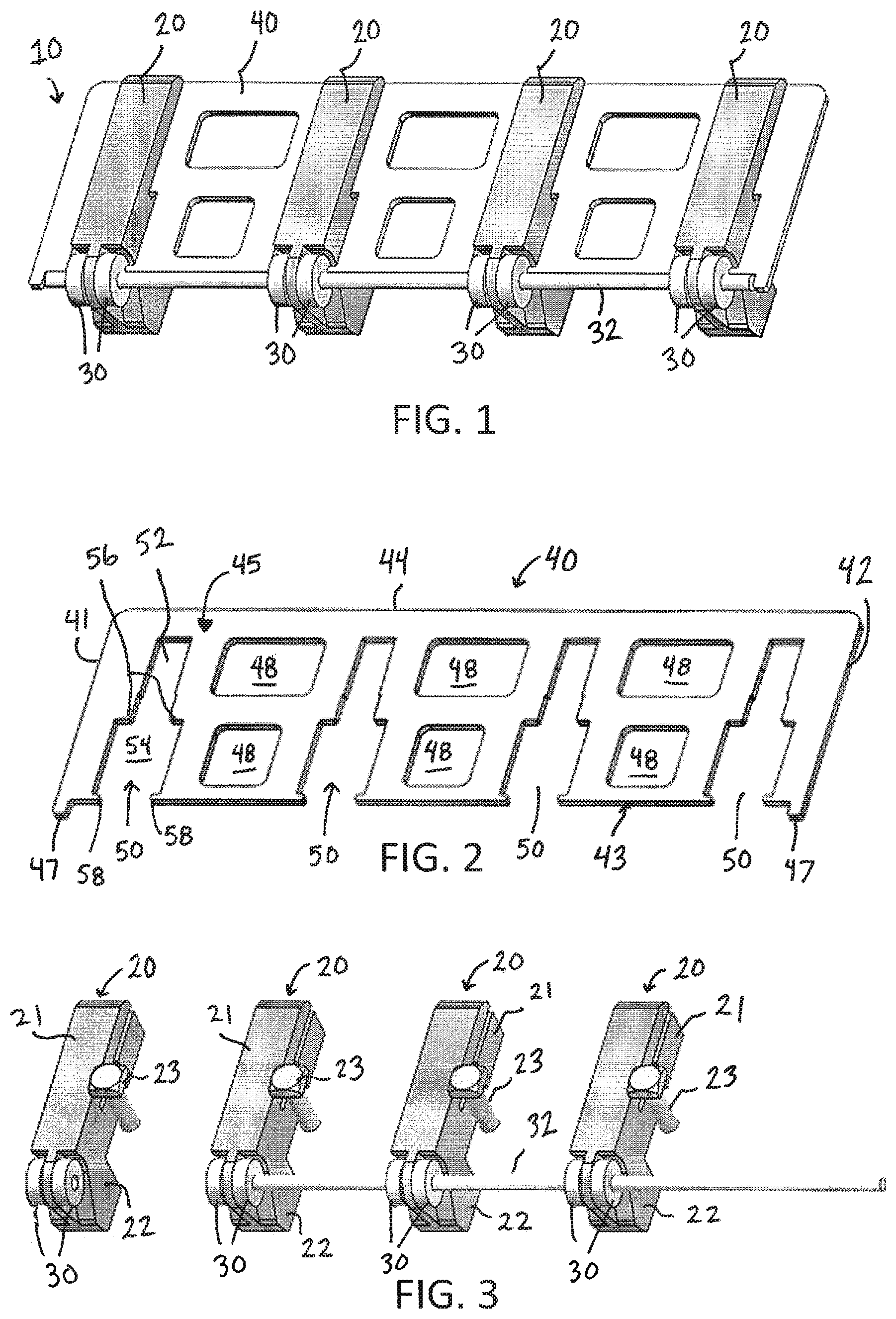 Patent US11772896 Figure 1 – Modular noseroller assembly for a conveyor