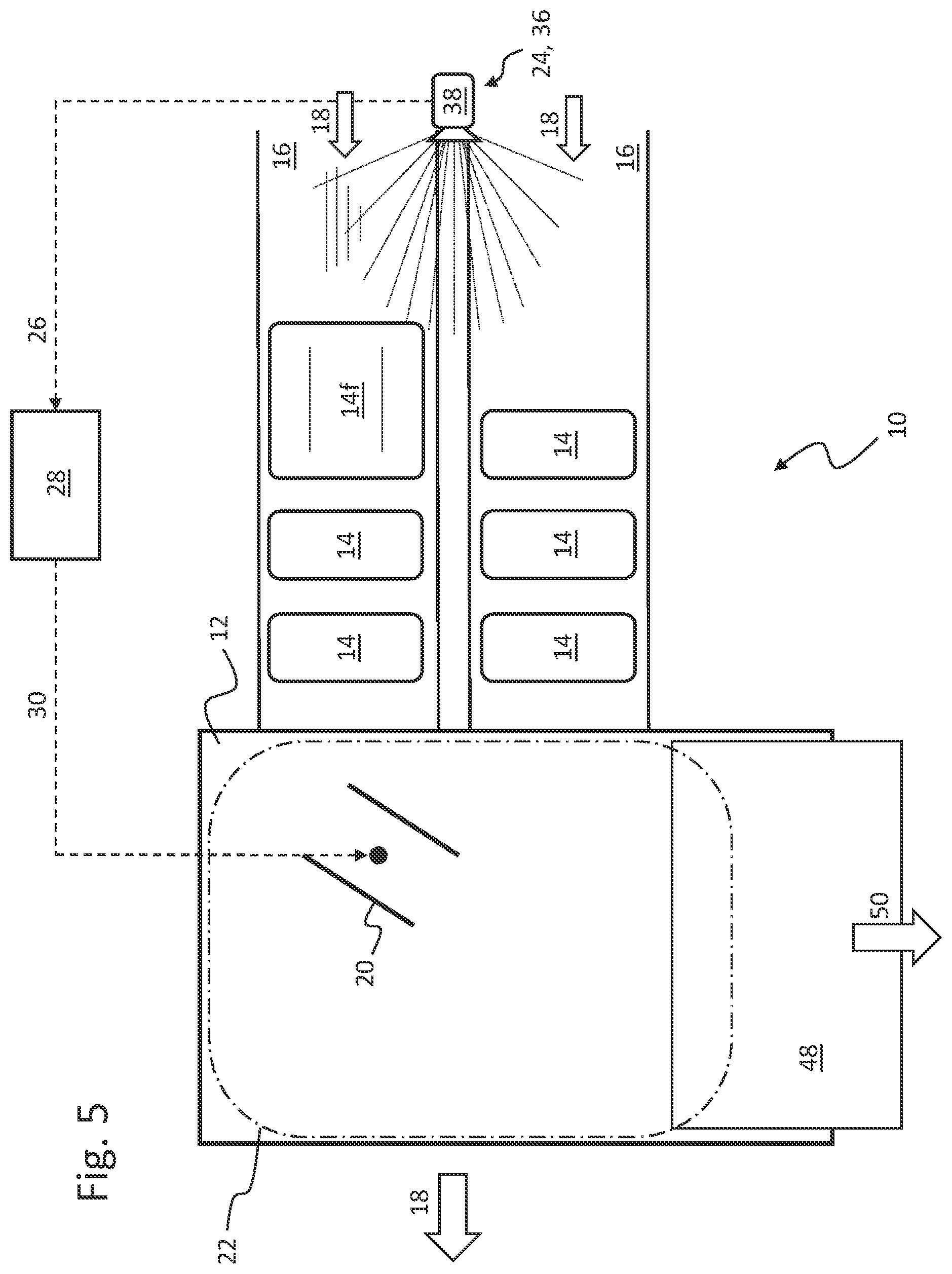 Patent US11772902 Figure 8 – Device and method for the treatment and/or handling of piece goods moved in at least one row