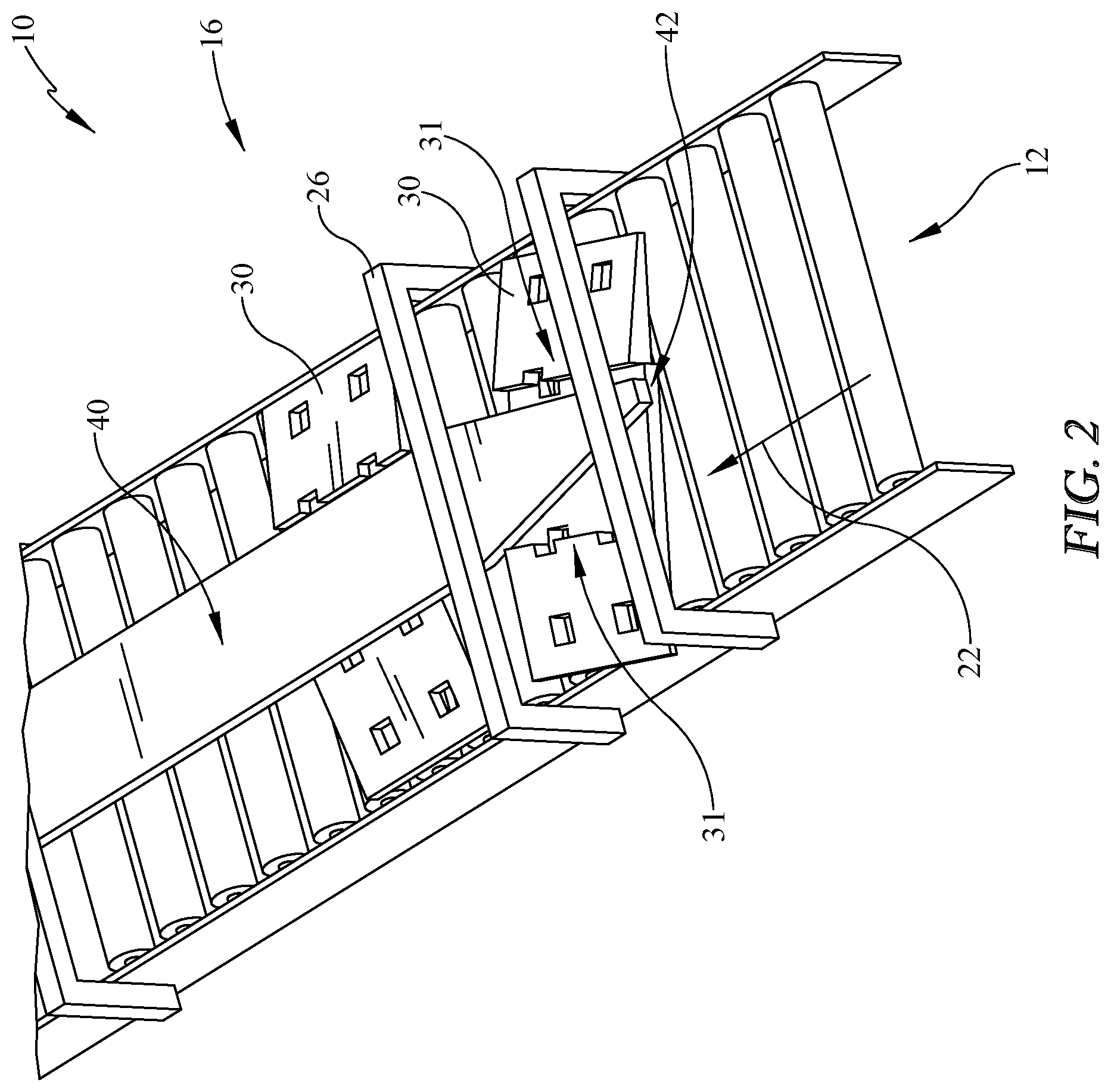 Patent US11772903 Figure 2 – Tie plate dispenser and method therefore