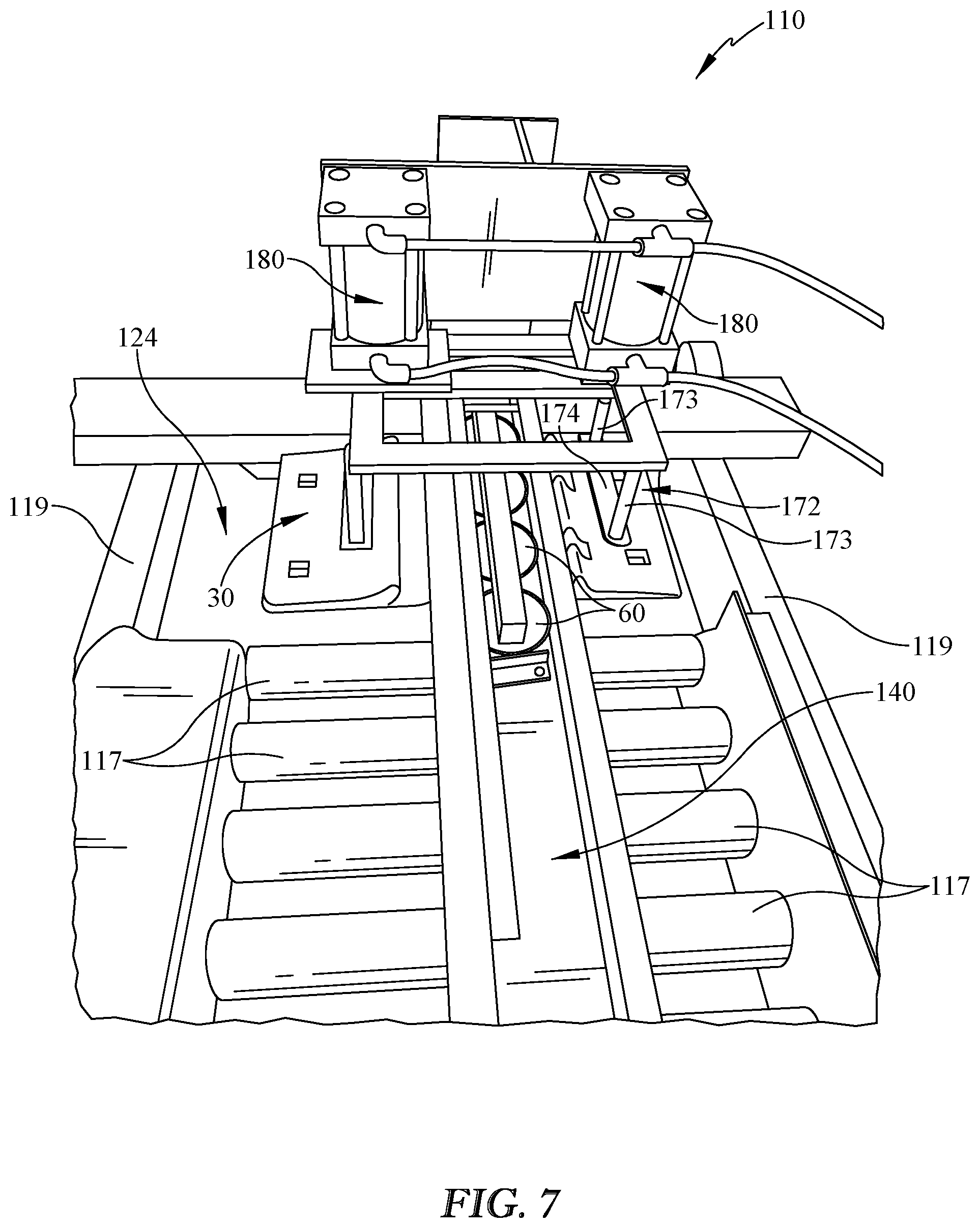 Patent US11772903 Figure 7 – Tie plate dispenser and method therefore