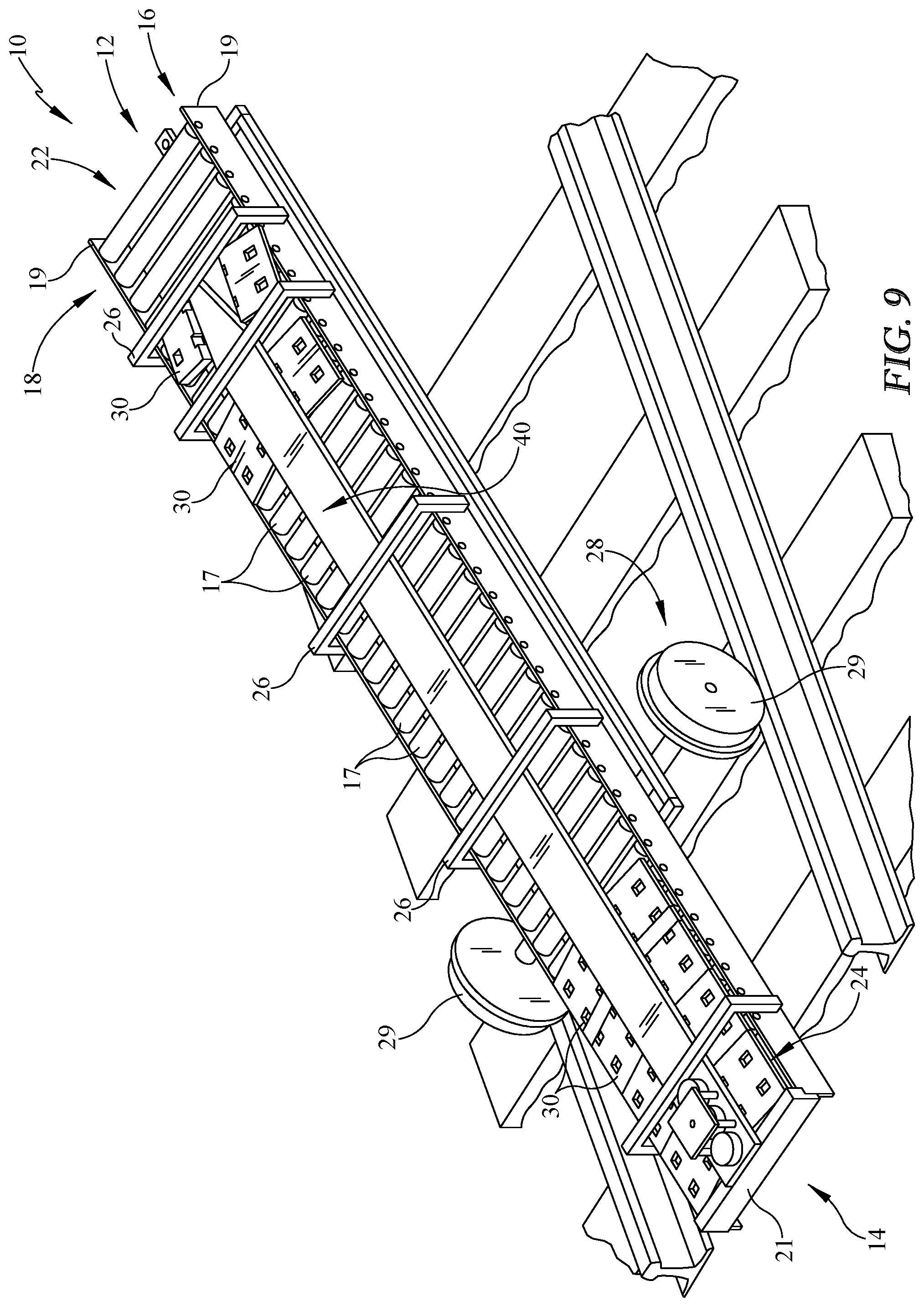 Patent US11772903 Figure 9 – Tie plate dispenser and method therefore