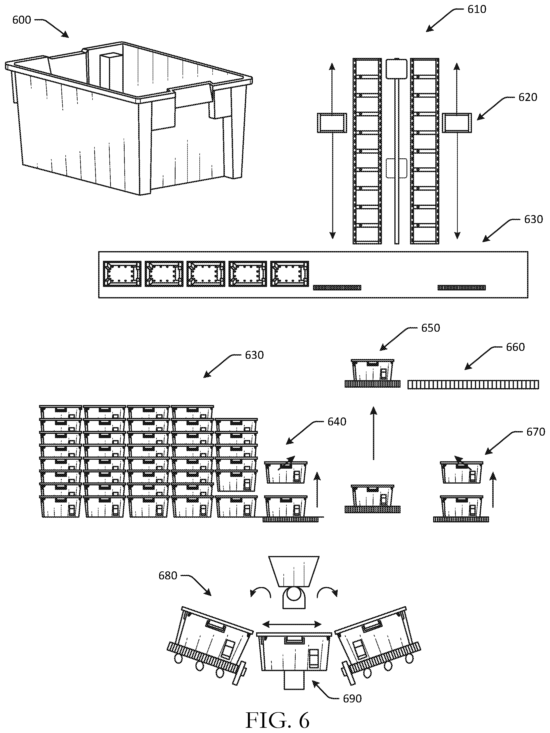 Patent US11772908 Figure 8 – Automated item picking stations