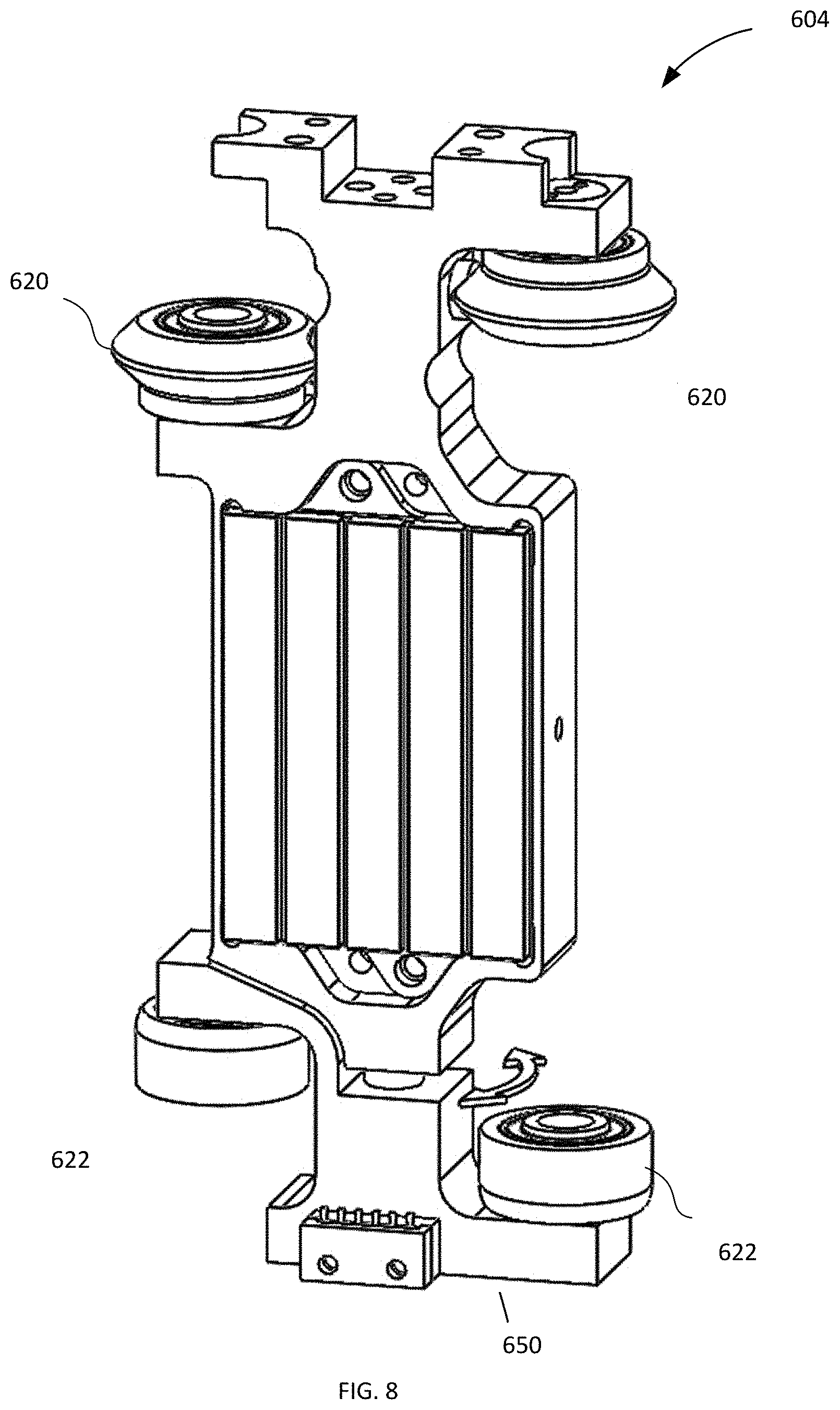 Patent US11772909 Figure 9 – Linear motor conveyor system and moving elements therefor providing a reduced tooling pitch