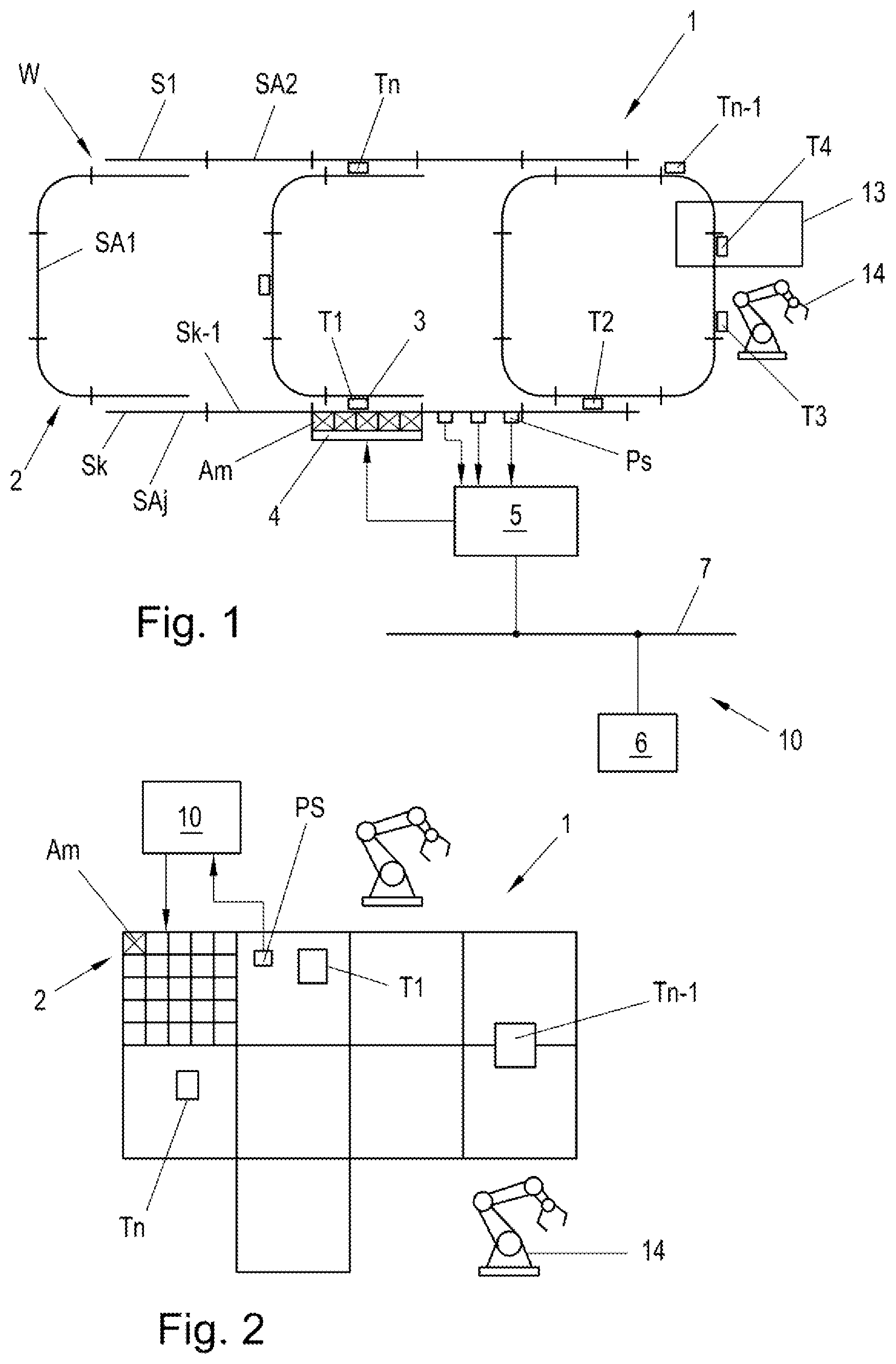 Patent US11772912 Figure 1 – Method for operating a transport system in the form of a long-stator linear motor