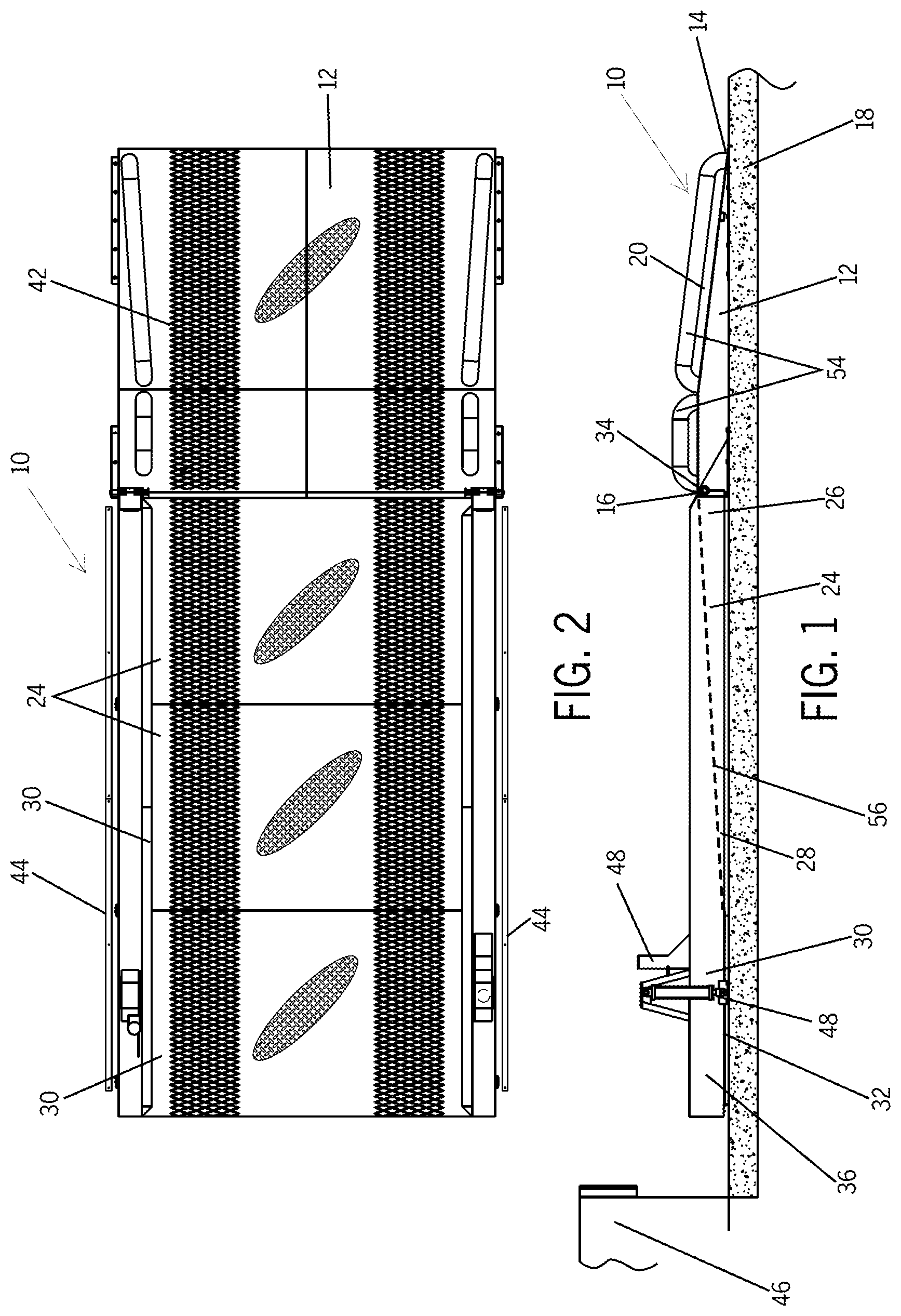 Patent US11772915 Figure 1 – Hydraulically-powered vehicle leveler