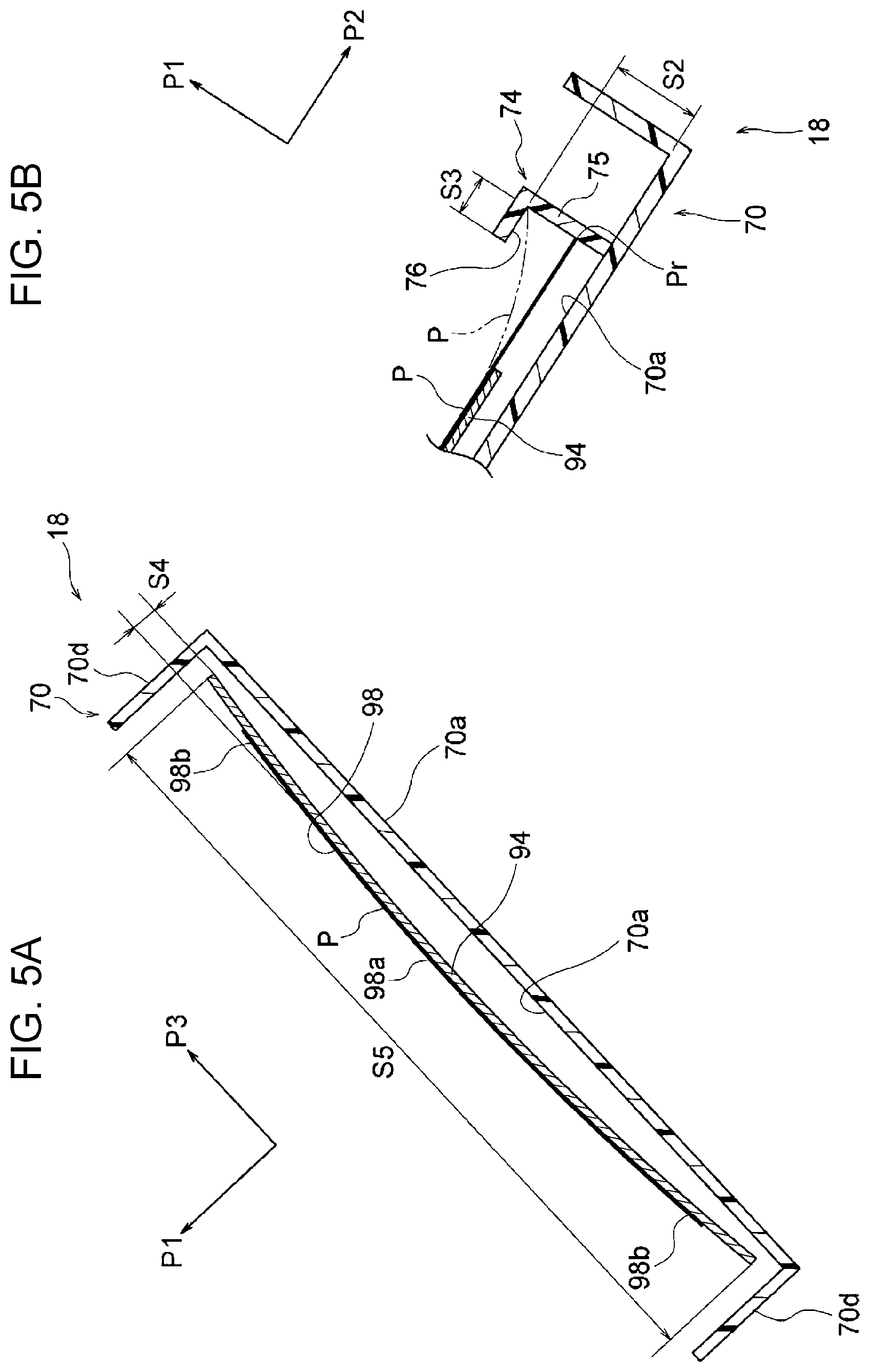 Patent US11772916 Figure 5 – Container member and image forming apparatus with container body containing and tilting recording medium