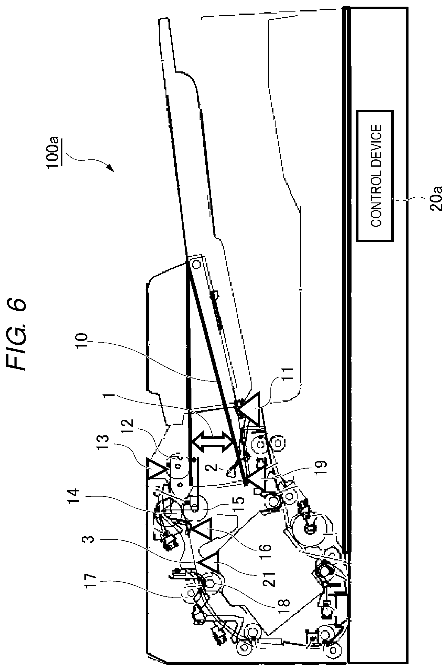 Patent US11772917 Figure 6 – Sheet conveying device, image forming apparatus, and sheet presence or absence determination method