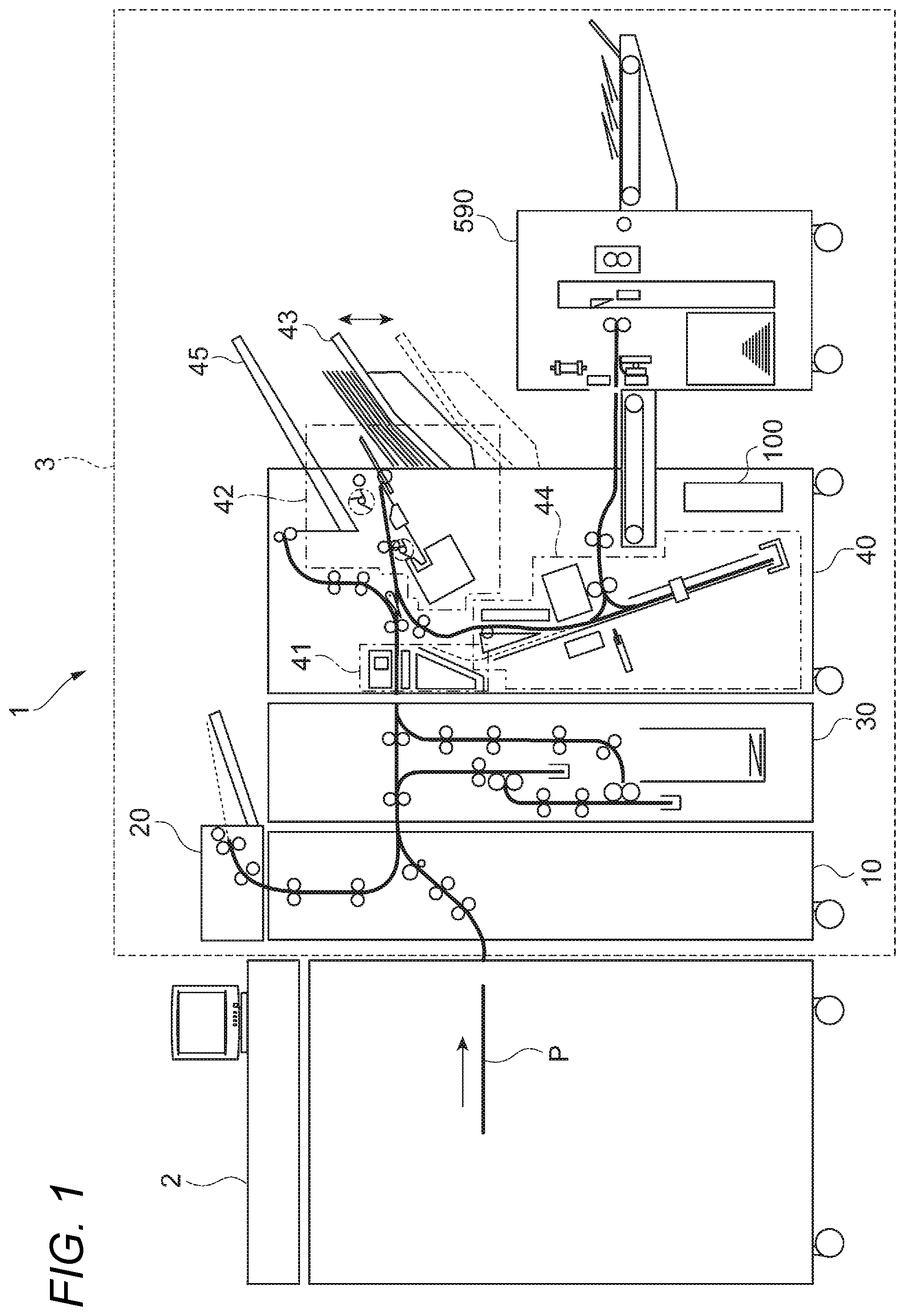 Patent US11772925 Figure 1 – Recording material processing apparatus
