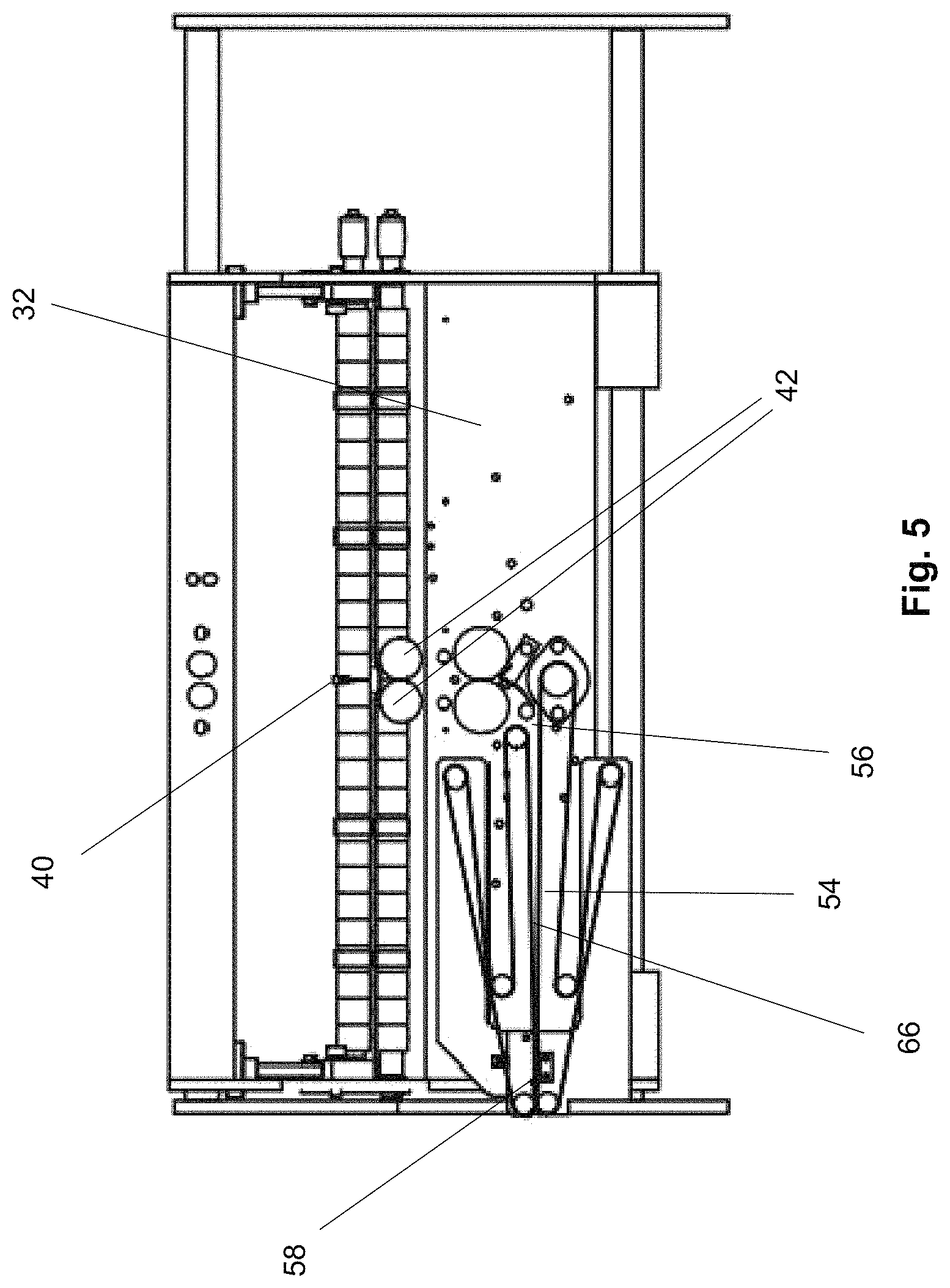 Patent US11772927 Figure 5 – Cross-fold module for a folding machine, and folding machine equipped therewith