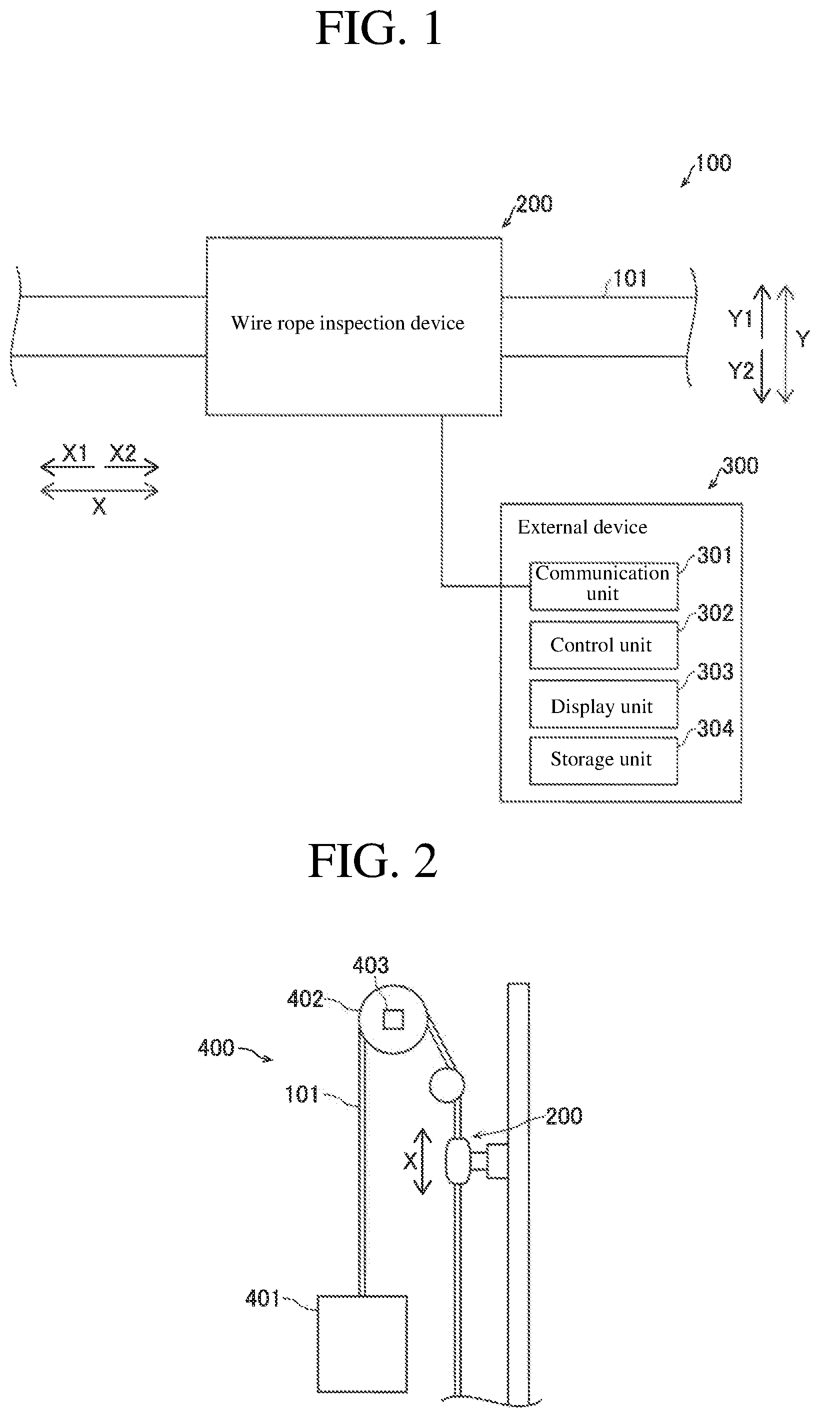 Patent US11772935 Figure 1 – Wire rope inspection system and wire rope inspection method